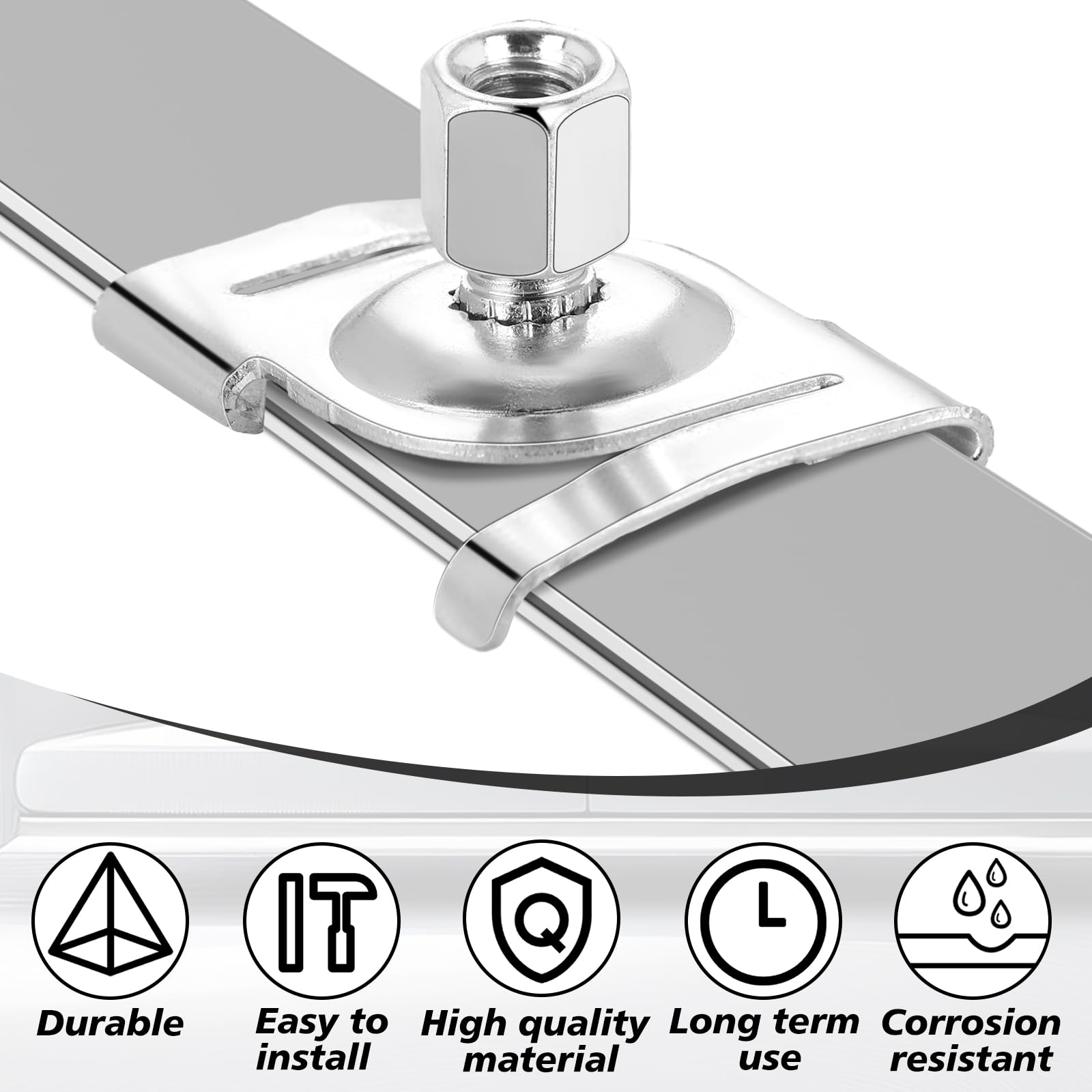 Shimeyao 10 Pcs T Bar Ceiling Clips Track Lighting Attachment 120V T Bar Grid Drop Ceiling Clip To Mount Track To Drop Grid For Systems In Chrome (Silver)