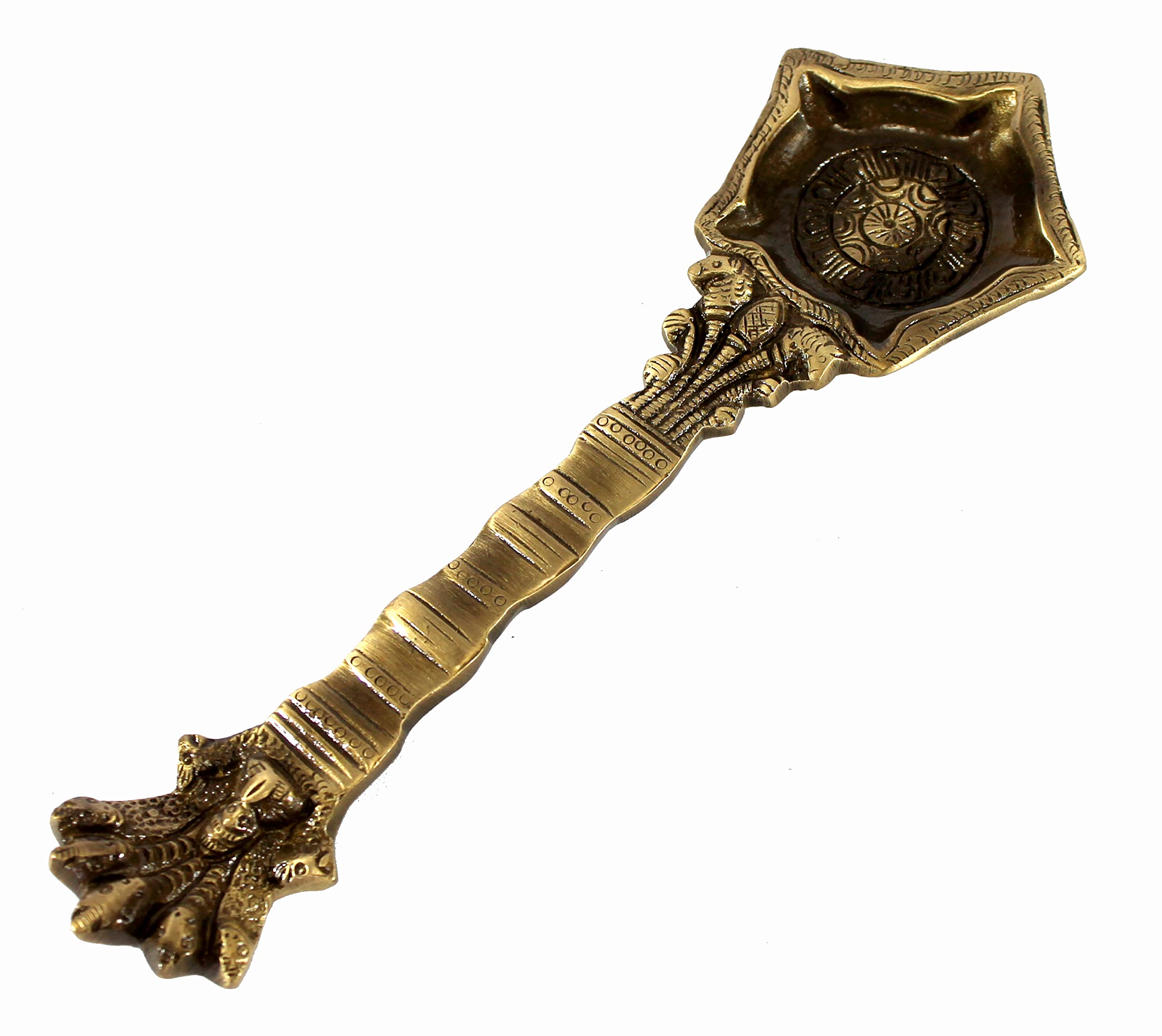Esplanade Brass Panchmukhi Nag Head Diya | 8.5 Oil Lamp | Golden Decor