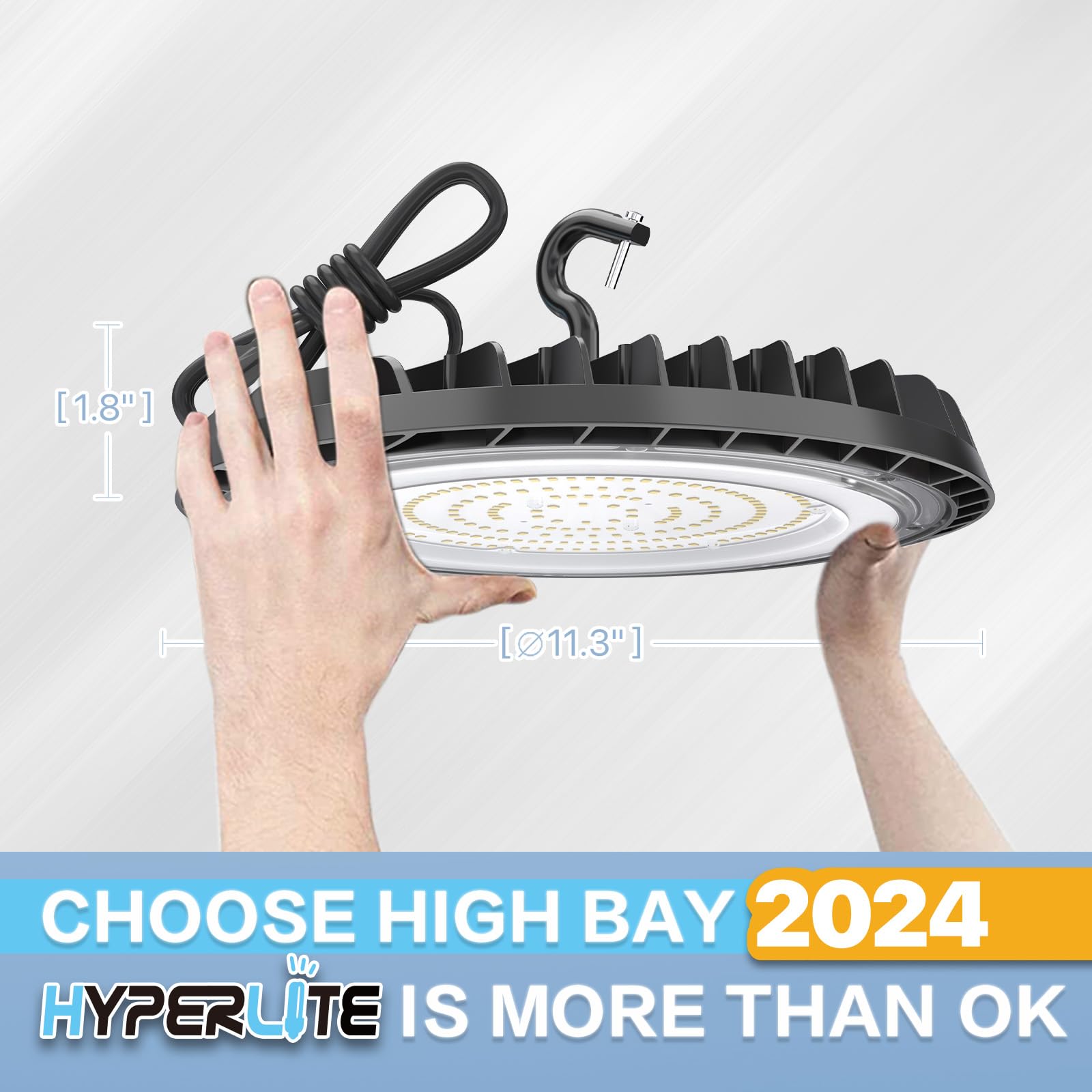 Hyperlite High Bay Led Shop Lights: 150W Ufo Led High Bay Light For Barn - 21000 Lm High Bay Led Lights 2 Packs Etl Listed