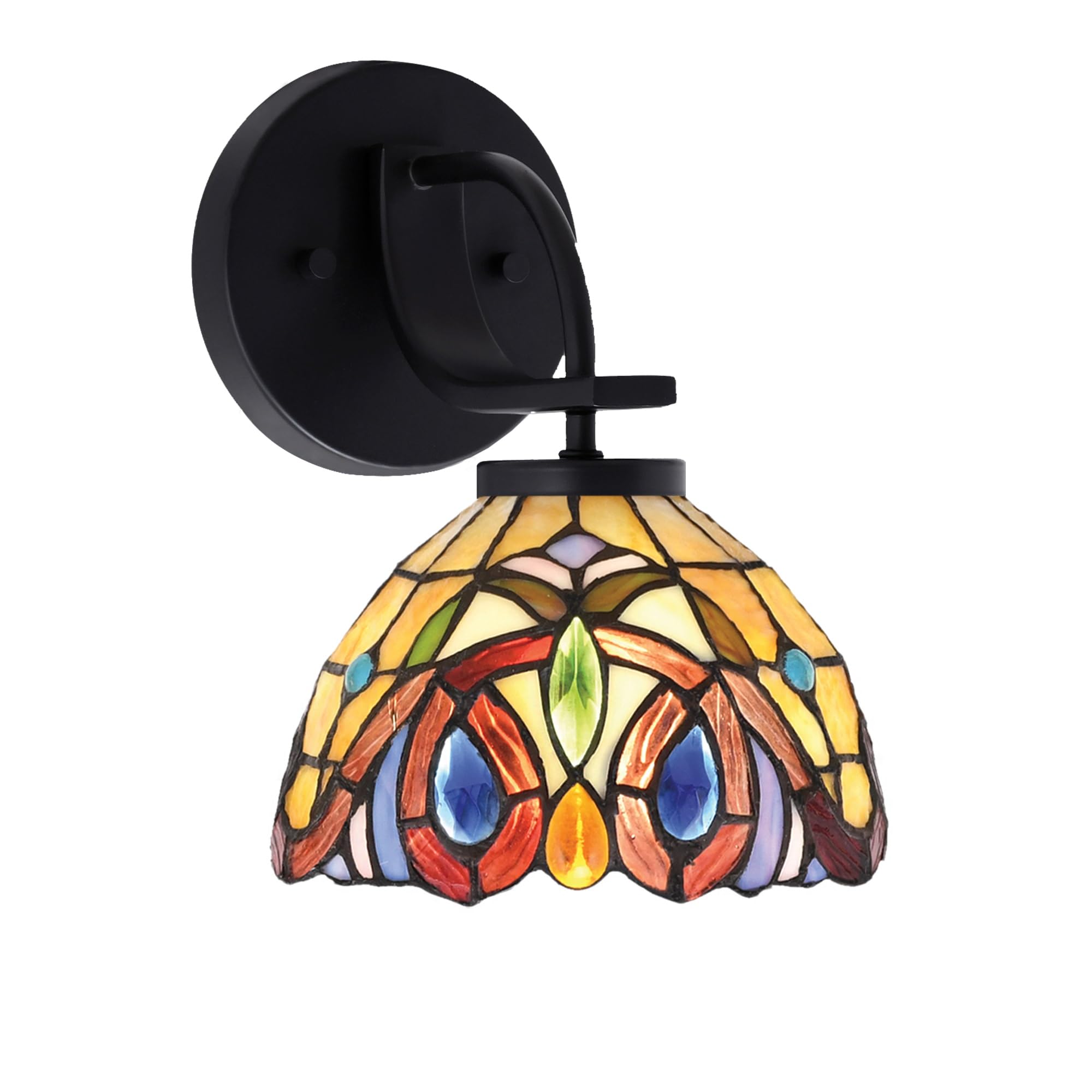 Cavella 1 Light Wall Sconce Shown In Matte Black Finish With 7" Lynx Art Glass