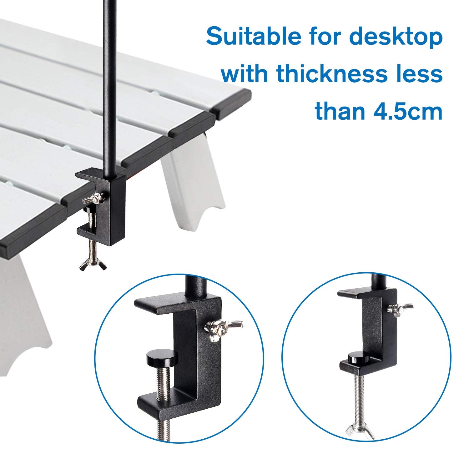 TOBWOLF Portable Camping Folding Lamp Pole, Collapsible Aluminum Stand, One Size, Black