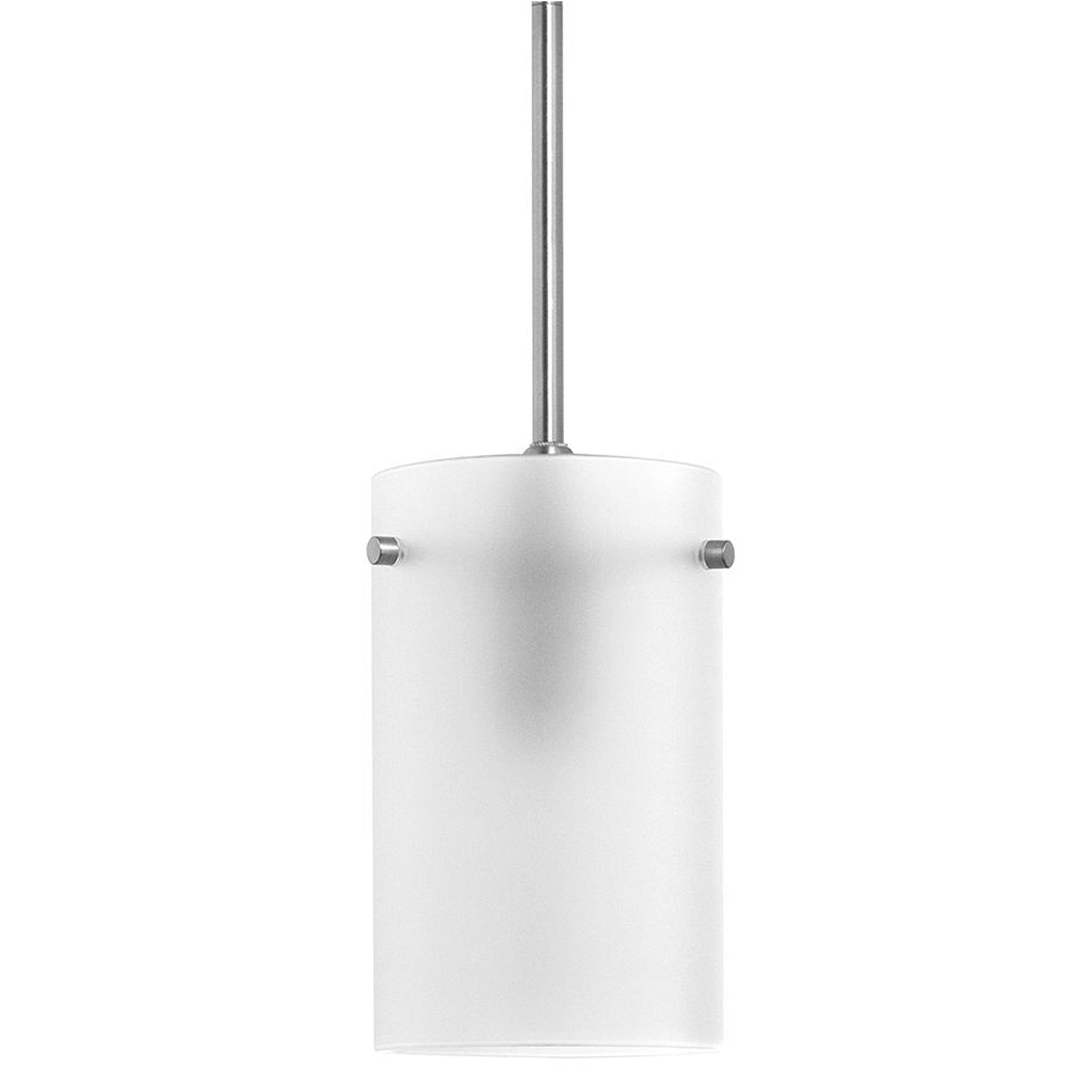 Linea di Liara Pendant Light, Modern Brushed Nickel, Medium Frosted Glass Shade, Model LL-P314F-BN