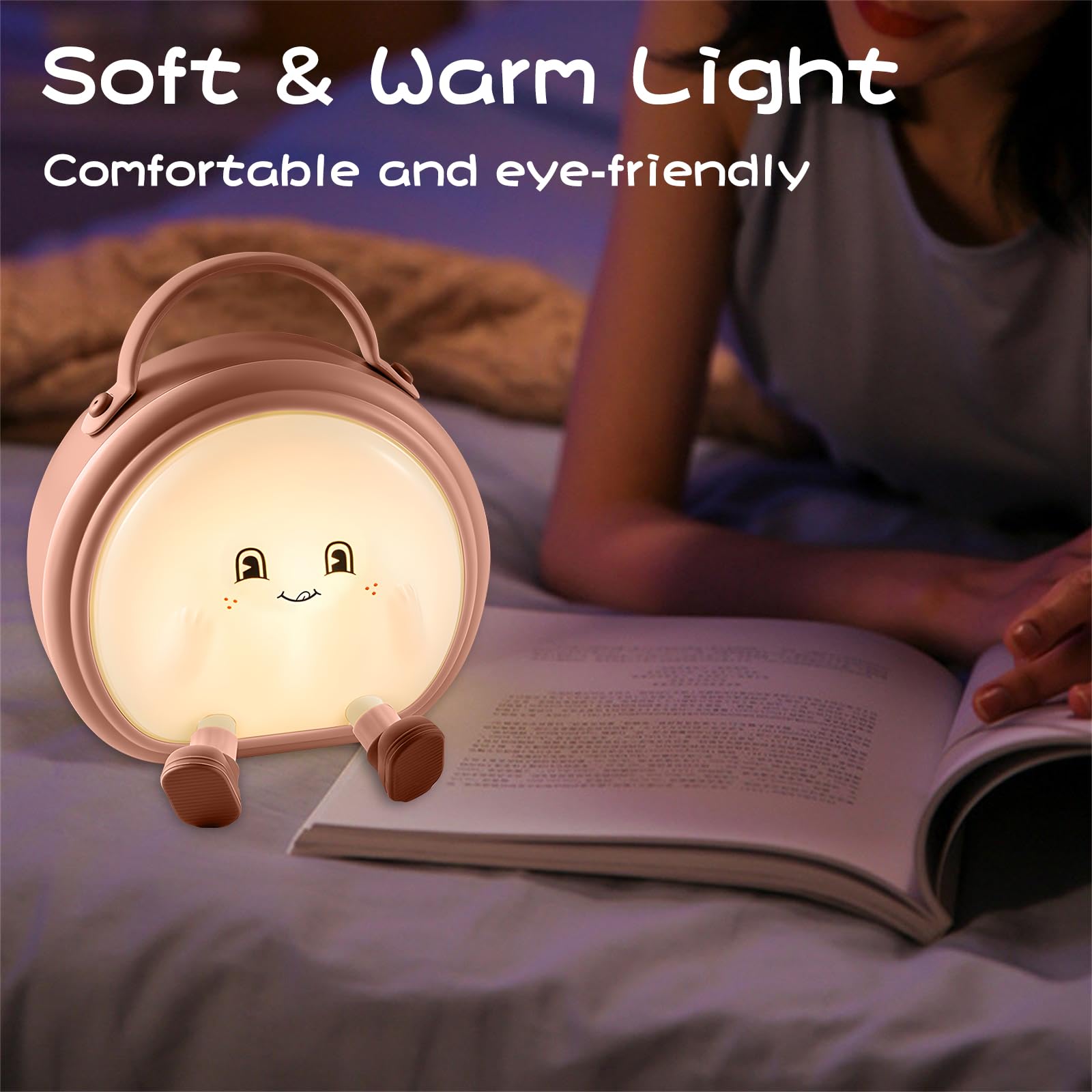 Hpydiy Night Light For Boys And Girls Cute Room Decor Portable Night Lamp Touch-Controlled Lighting Usb Rechargeable Led Bedroom Lighting Timer Bedside Table Lamps