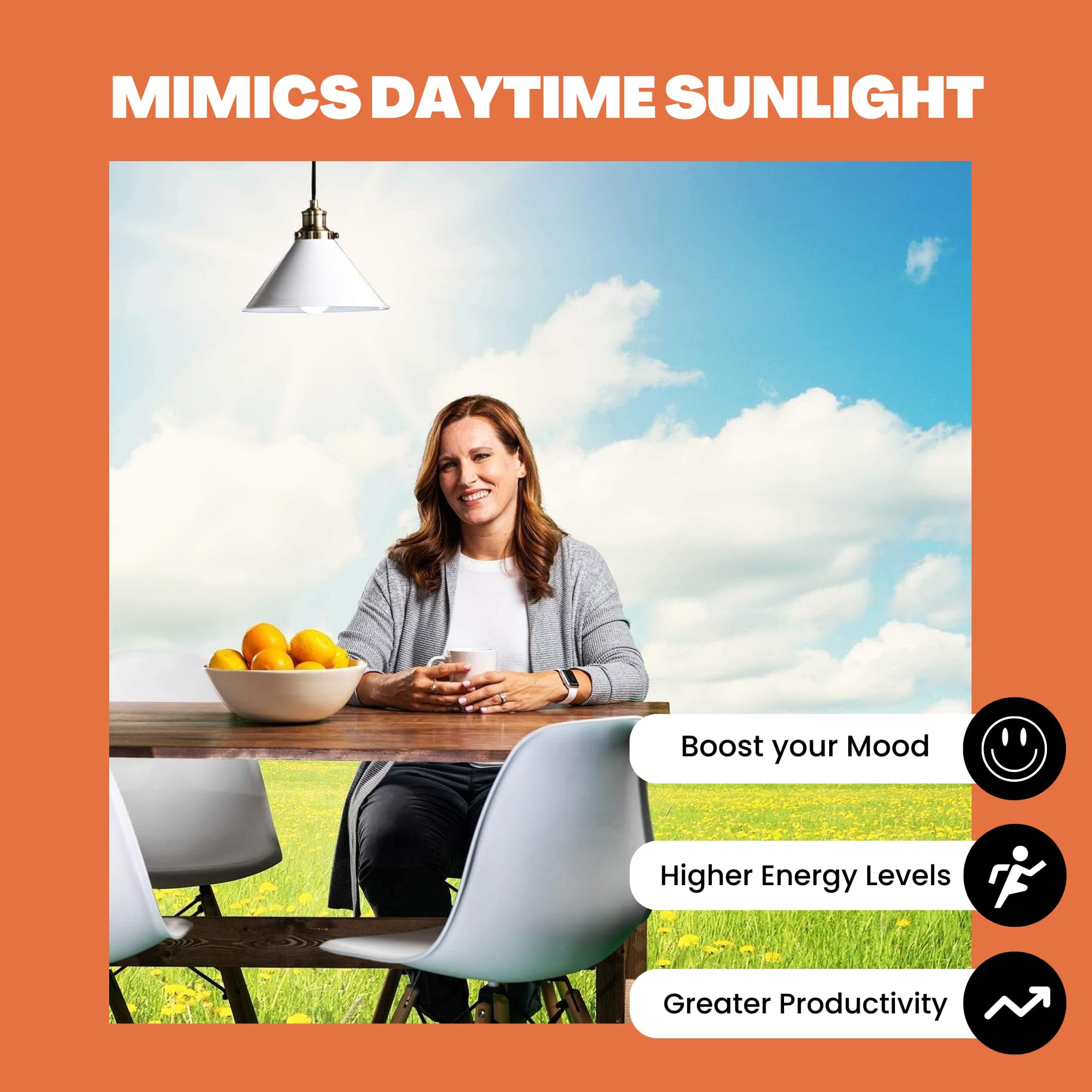 Norbsmile Full-Spectrum Sunlike    Premium A19 Led Light Bulb. Boosts Energy, Mood & Performance. Supports Circadian Rhythm. Nea