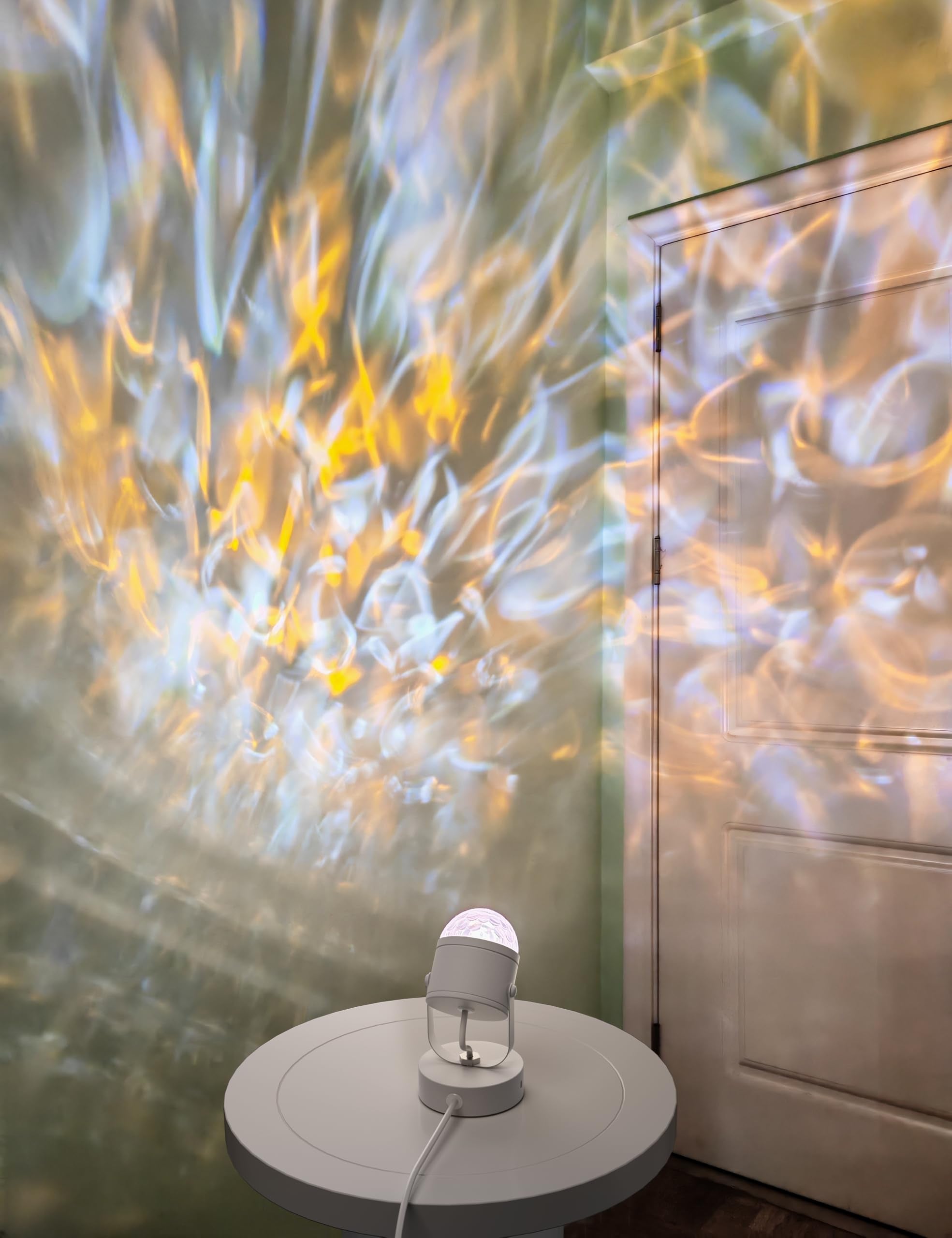 Joyzy Plug-In Dynamic Ocean Wave Table Lamp Water Ripple Night Light Projector For Room Party Decoration, Color Changing Ambient