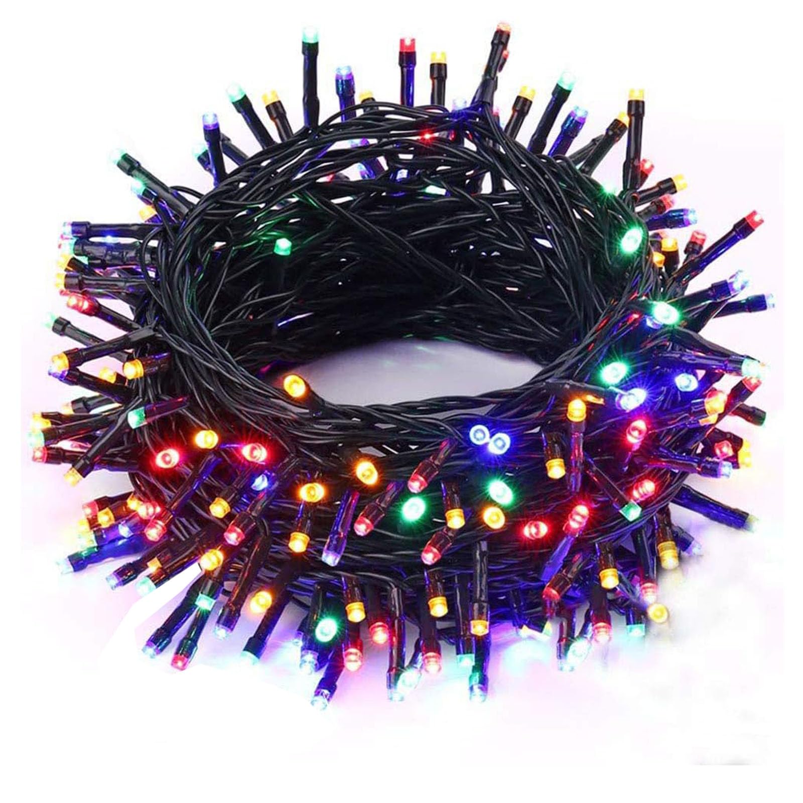 FULLBELL Christmas Light,String Lights Multi Color Black Wire 100 LED 33 Feet 8 Modes Memory Function (Multi)