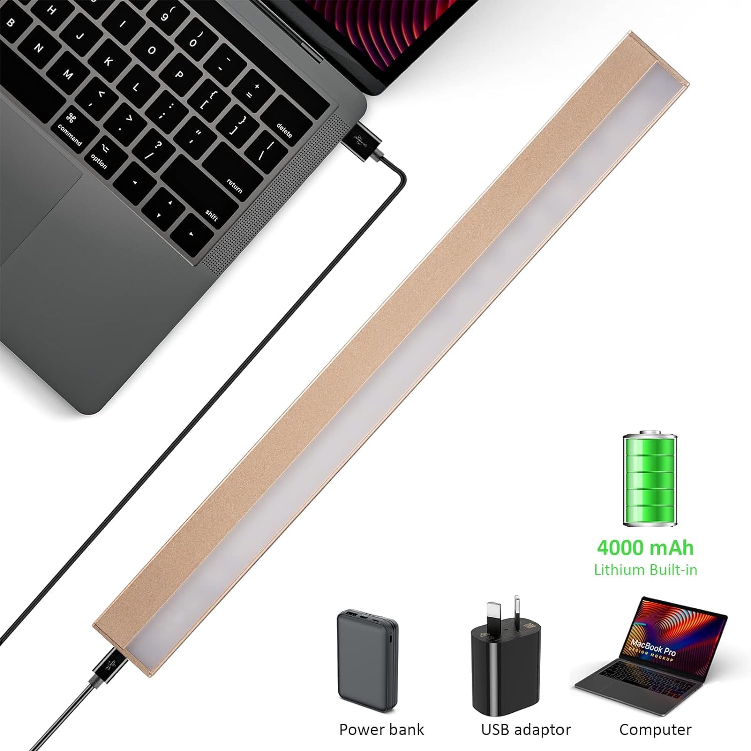 Rechargeable Picture Lights With Remote, 16'' Battery Operated Painting Light Display Lamp With 3 Lighting Modes, Dimmable Dartb