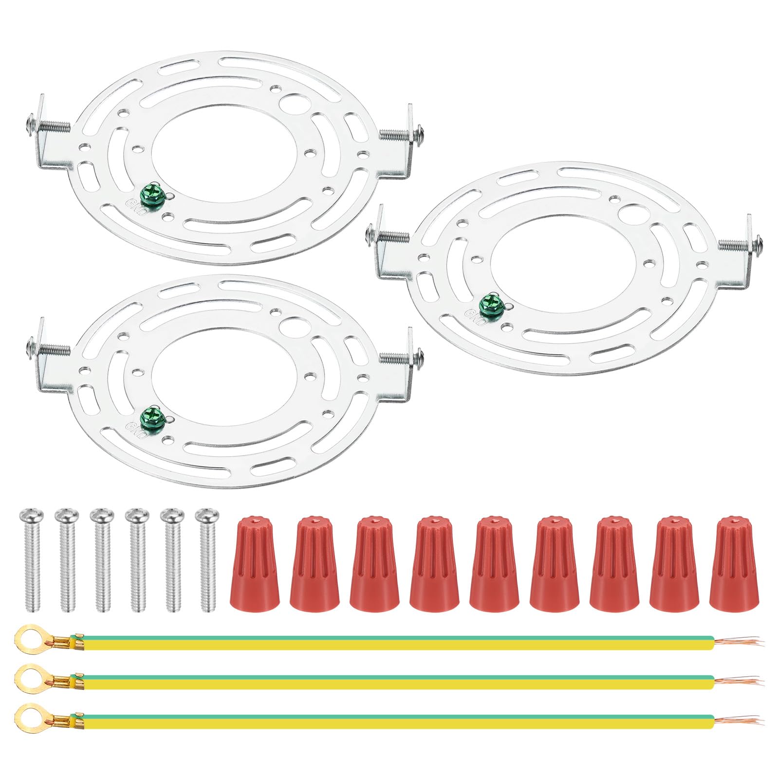 Patikil 125Mm (4.92'') Universal Light Fixture Mounting Bracket Kit, 3 Set Round Ceiling Light Plate With Screws For Wall, Ceili
