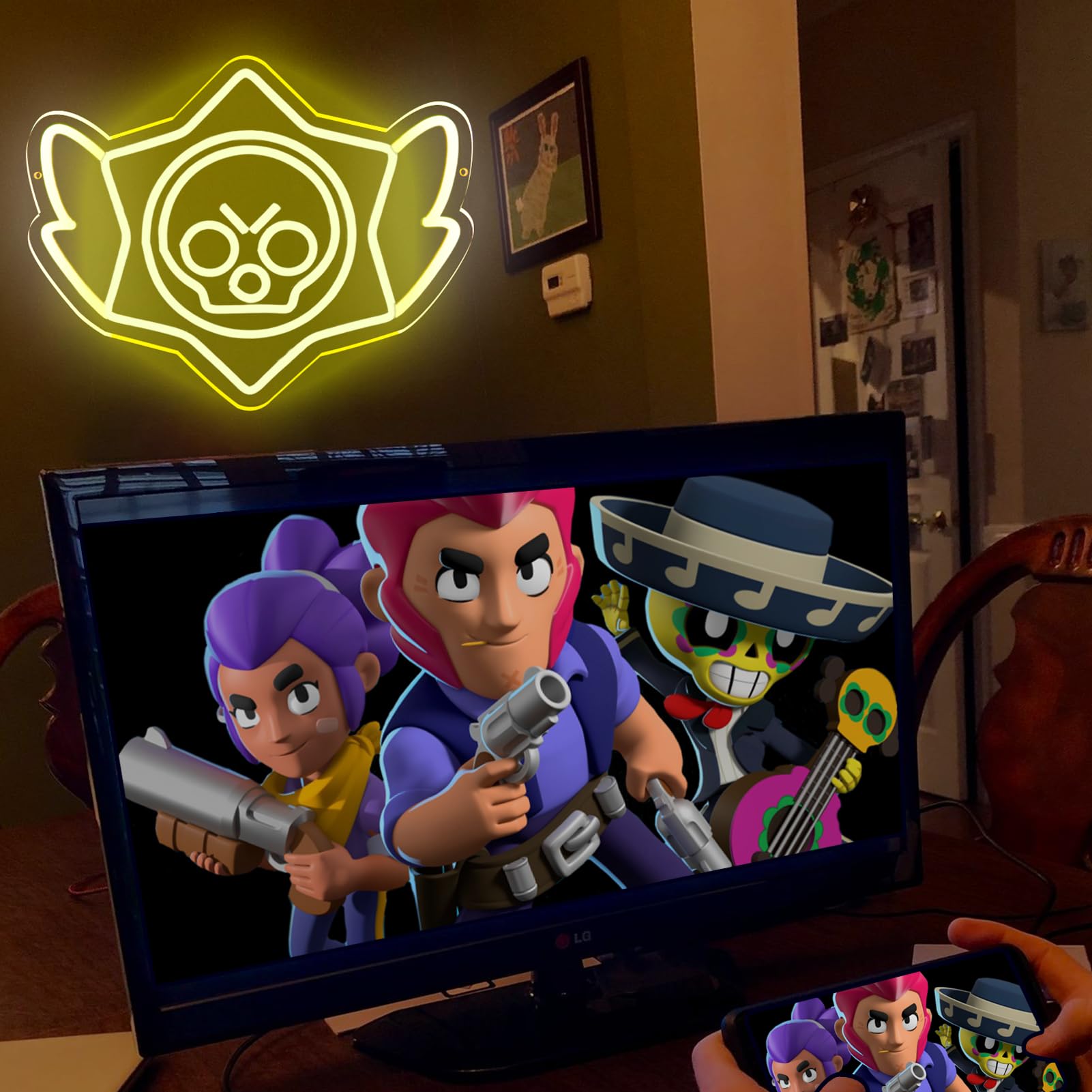 lmprintNook Neon Sign - Dimmable LED Wall Decor, 13x17 inches, Gold Acrylic, Ideal for Kids Game Room and Gifts