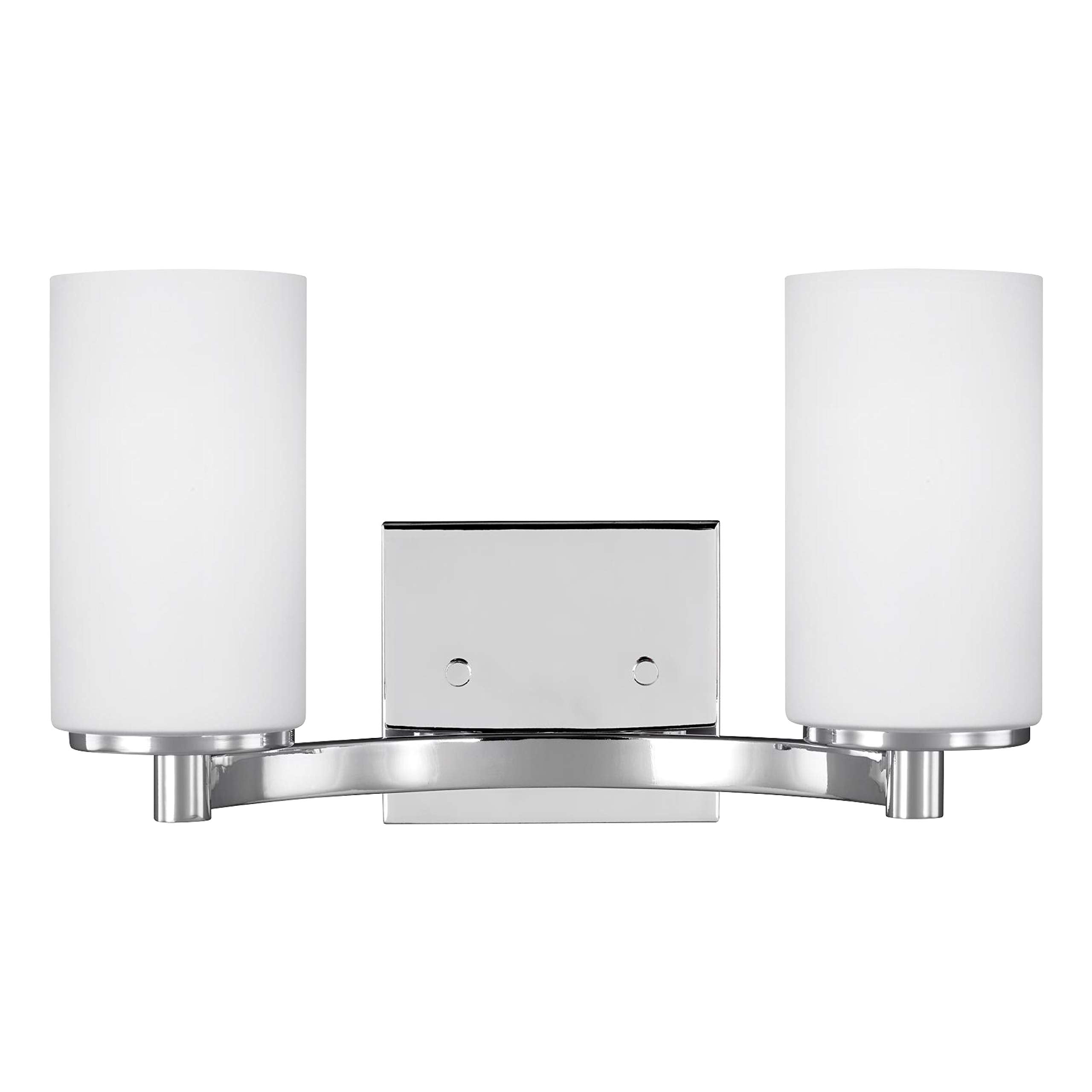 Sea Gull Lighting Two-Light Wall Vanity Light, Chrome, Model 4439102-05, Metal Construction