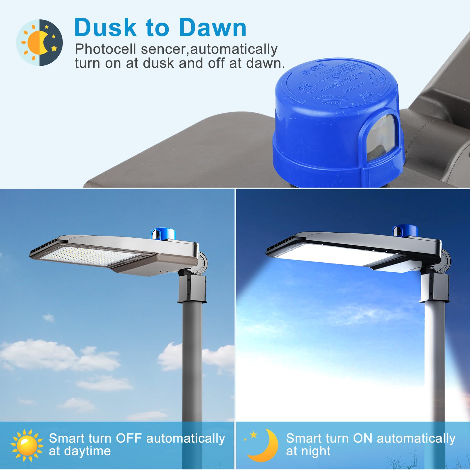 Lightdot LED Parking Lot Lights 600W 90000LM Dusk to Dawn 2Pack Brown Aluminum LSB-06 IP65