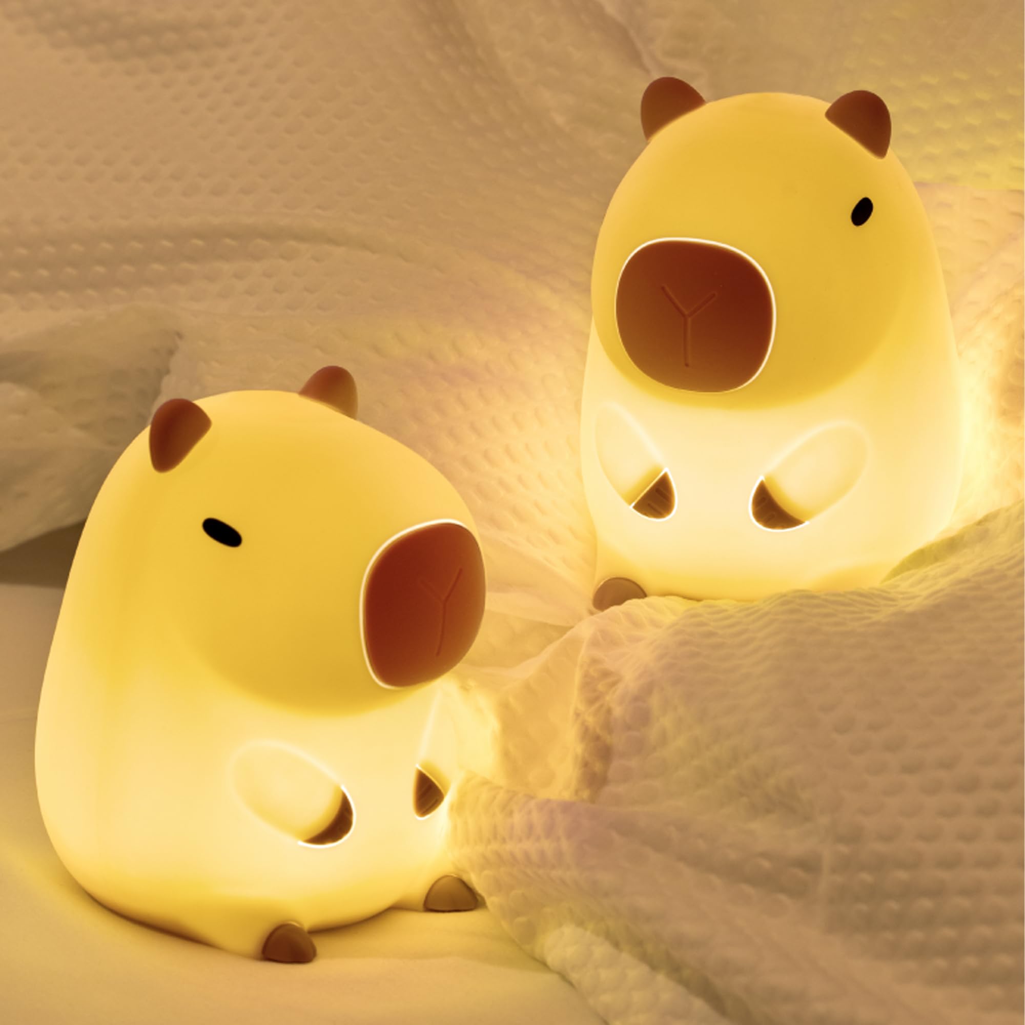 Okiyid Capybara Night Lamp, Capybara For Loved Ones And Friends, Capybara Light Gift, Abs+Sil, Touch Control, Portable Rechargeable Dimmable, Best Choice For Gift Giving (Capybara)