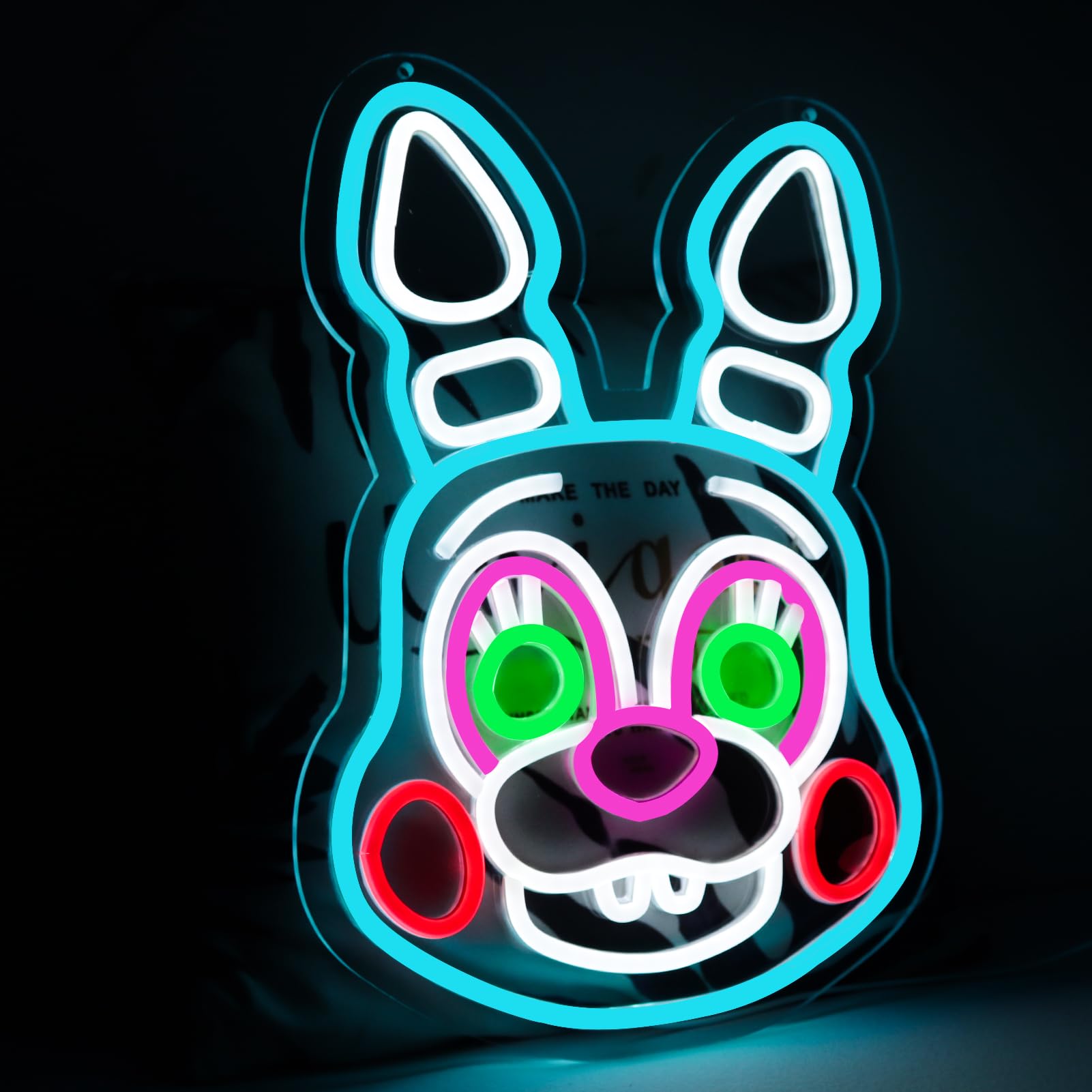 AHlove Neon Sign - Five Nights at Bonnie LED Light for Bedroom & Game Room, 16.1"x11.6", Colorful Wall Decor, Model NS-Bonnie-2