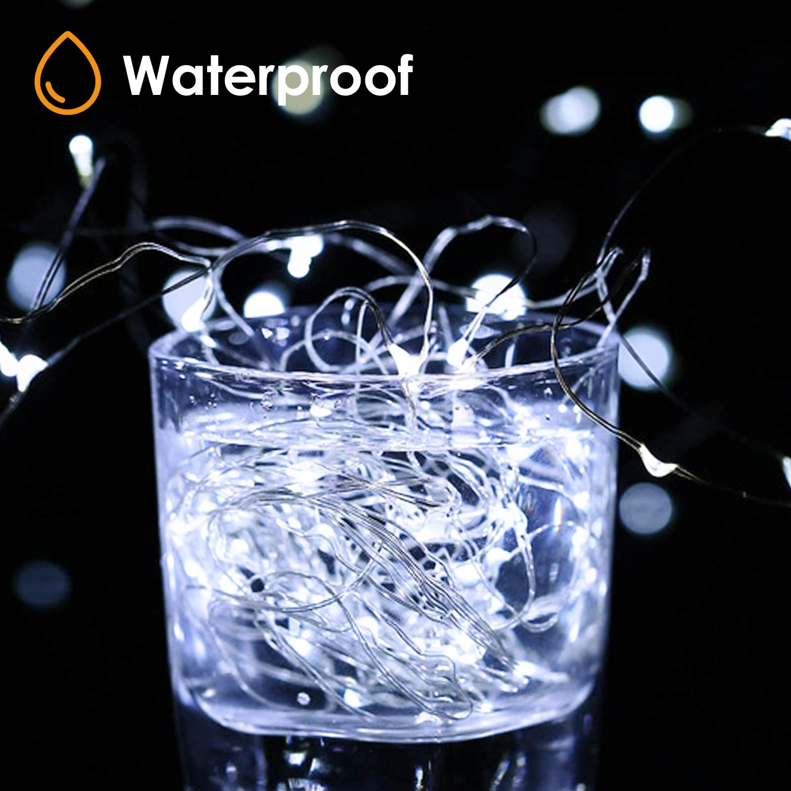 Kolpop 10 Pack Fairy Lights Battery Operated With Timer, 50 Led Mini String Light Battery Powered, Cool White Tiny Christmas Lights For Indoor Wedding Bedroom Party Decorations