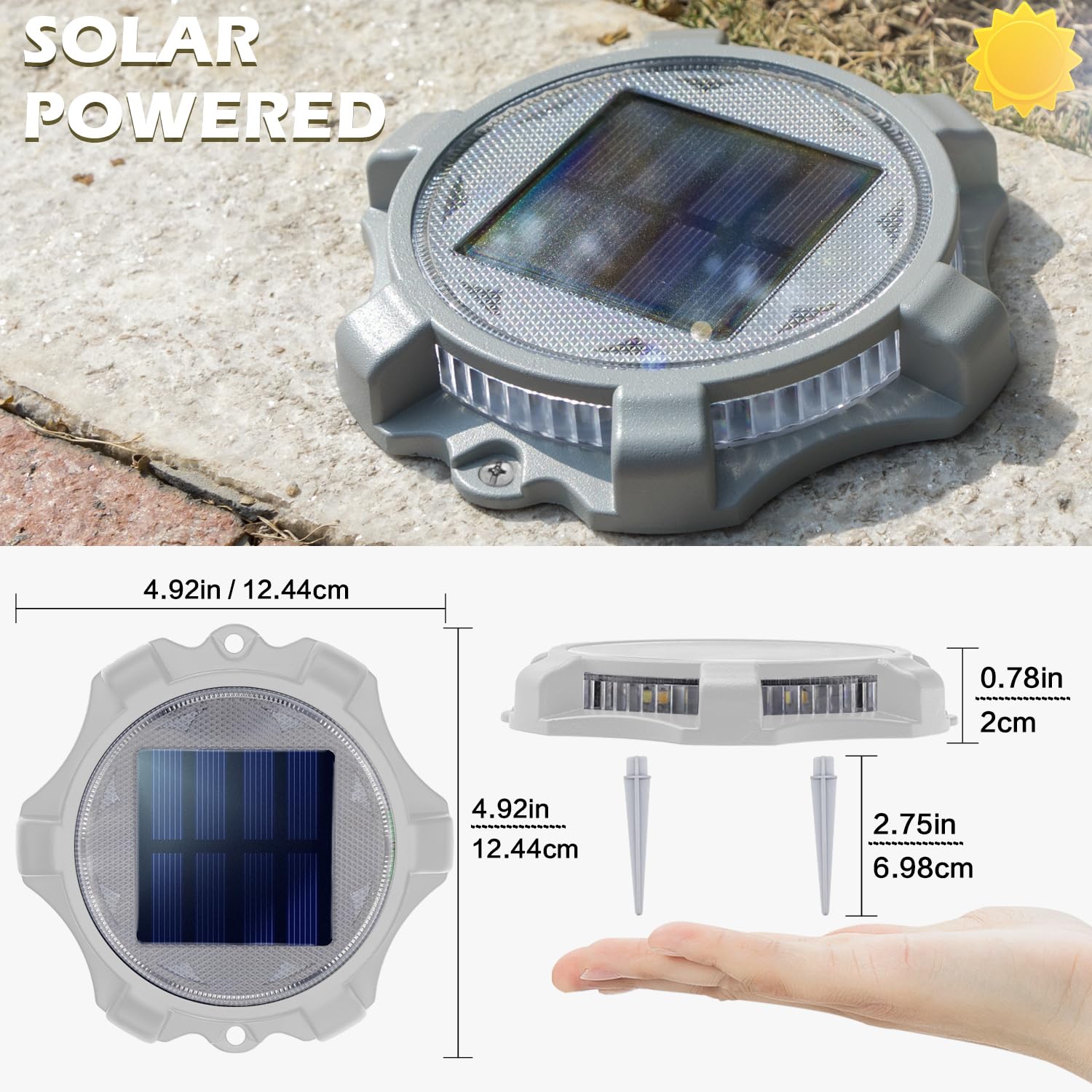 SIEDiNLAR Solar Deck Lights LED Driveway Markers 4 Pack Waterproof Blue/Red Model SD0312G-BR