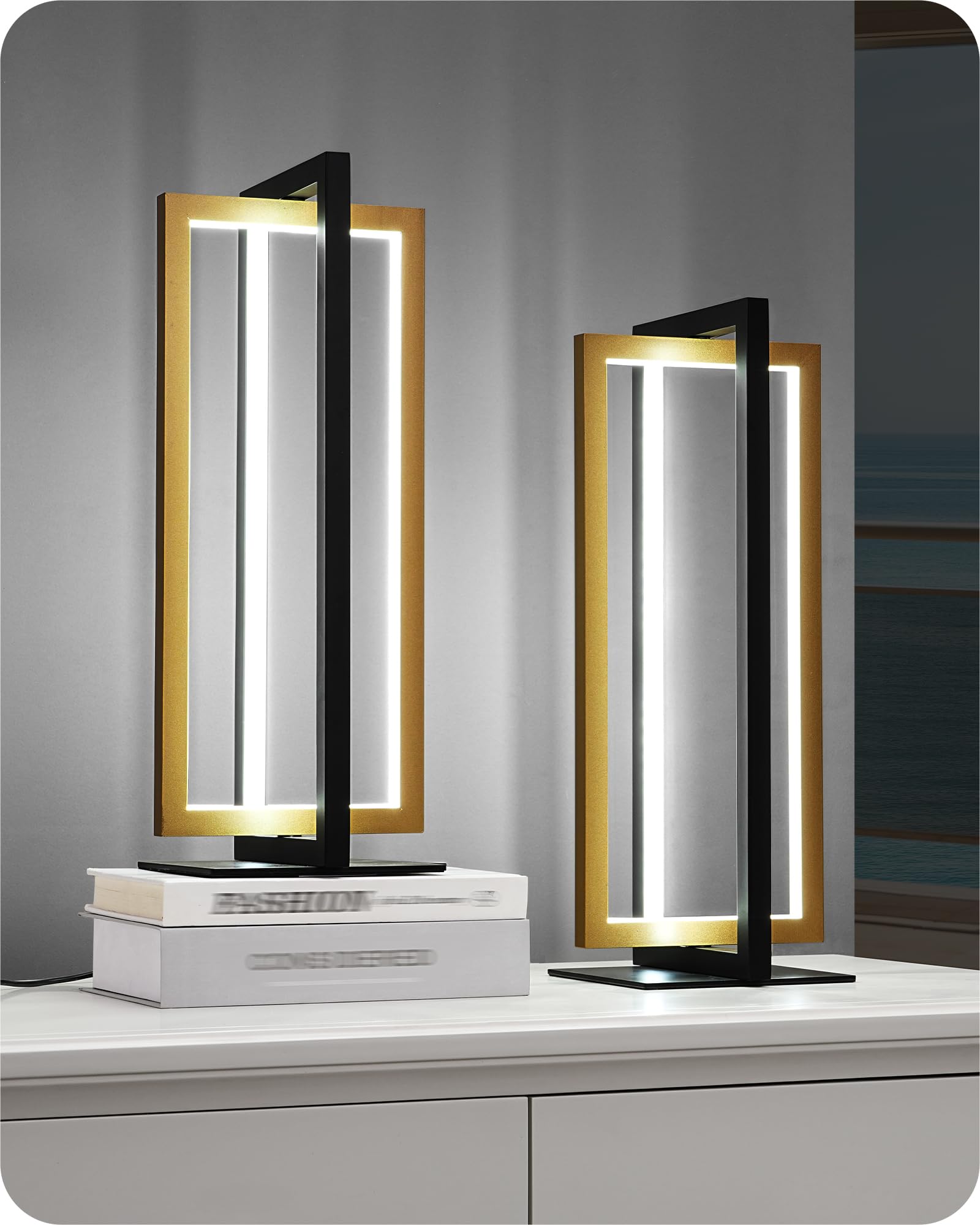 EDISHINE LED Table Lamp, 3 Color Temperatures Bedside Lamp (3000K 4500K 6000K), MAX 750LM Touch Dimmable Nightstand Lamp for Liv