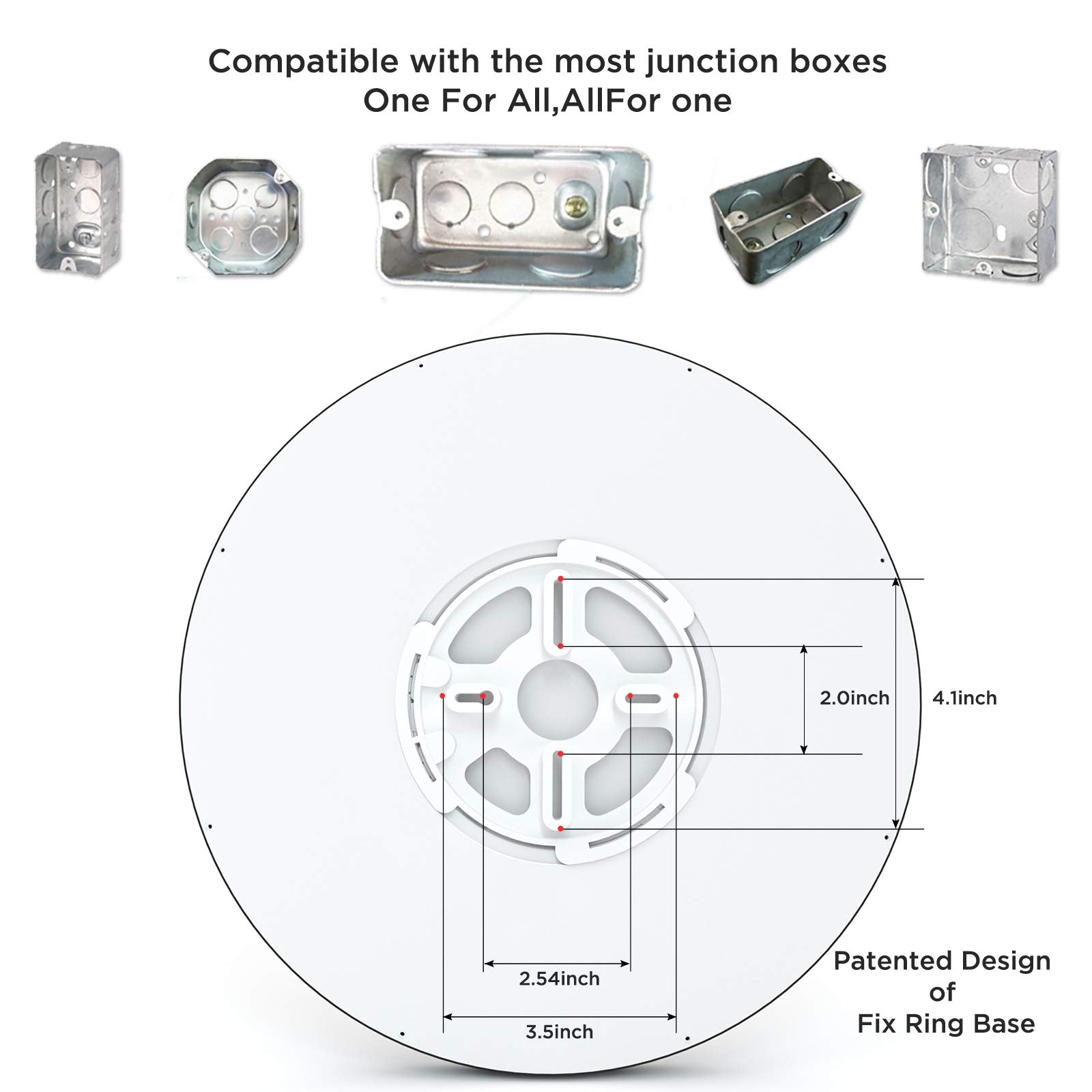 TALOYA LED Ceiling Light 15.8 Inch 2-Pack, Black, 3-in-1 (3000K/4000K/6500K), Polycarbonate, Model MOON