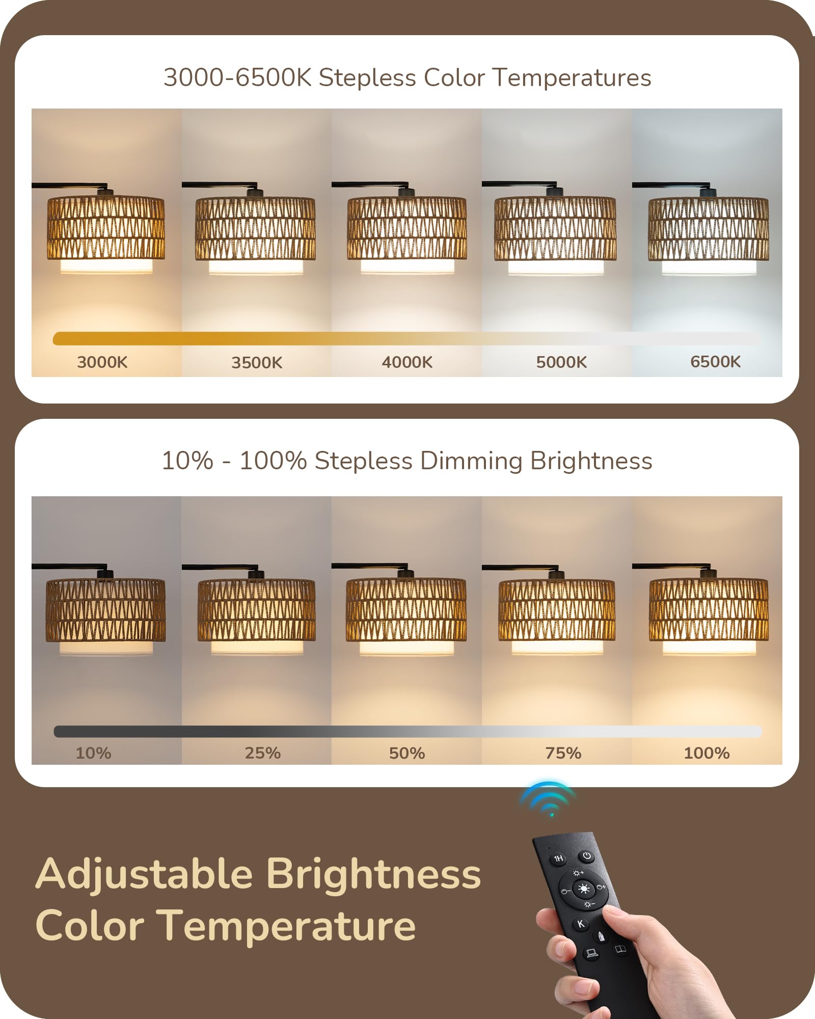 EDISHINE Arc Floor Lamp for Living Room, Modern Standing Lamp with Adjustable Drum Shade, Gold Reading Lamp Corner Light with Fo