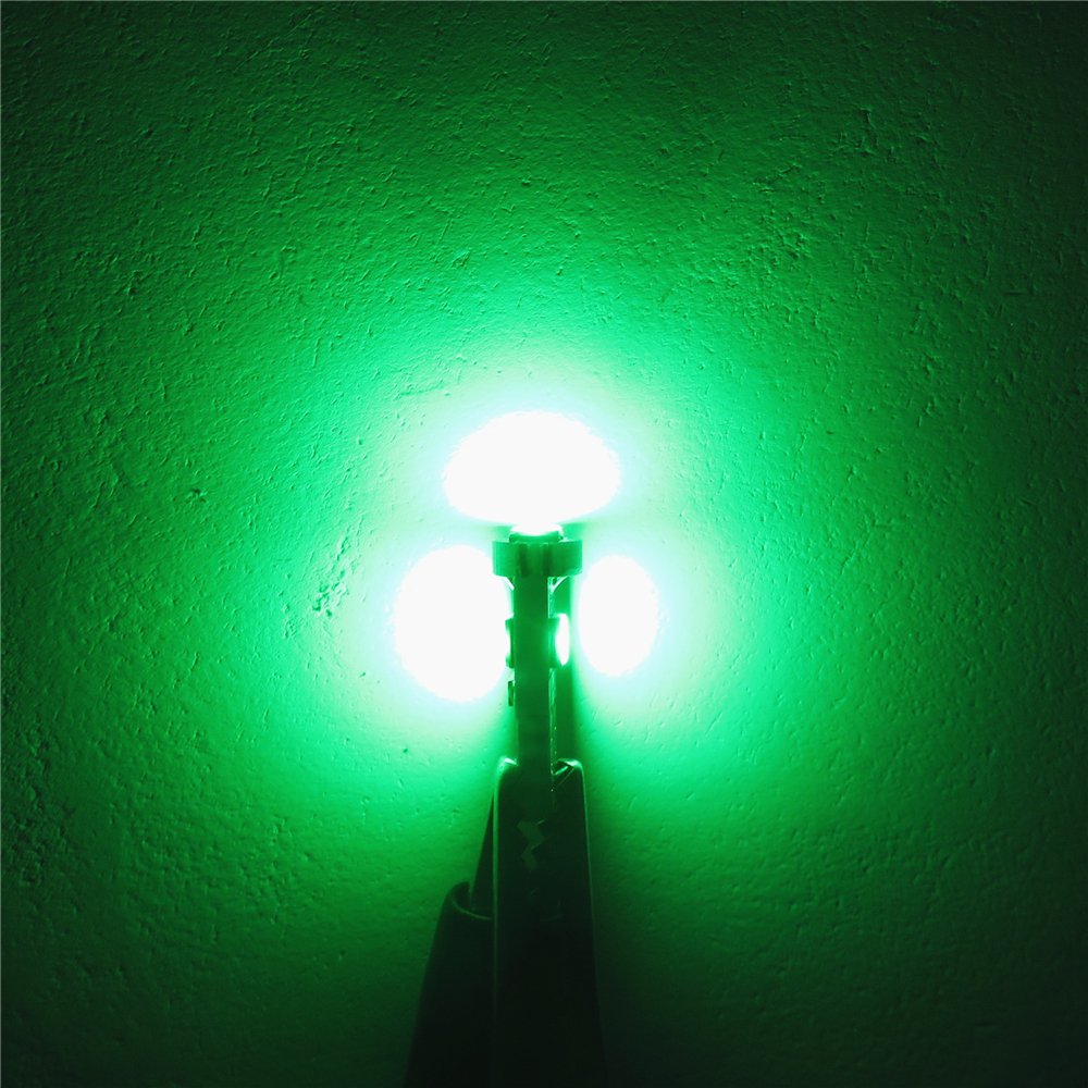 Wljh 6Pcs T5 73 74 Instrument Cluster Dash Shifter Indicator 3-3030Smd 1.5W Led Light Bulb W/Twist Lock Socket Green
