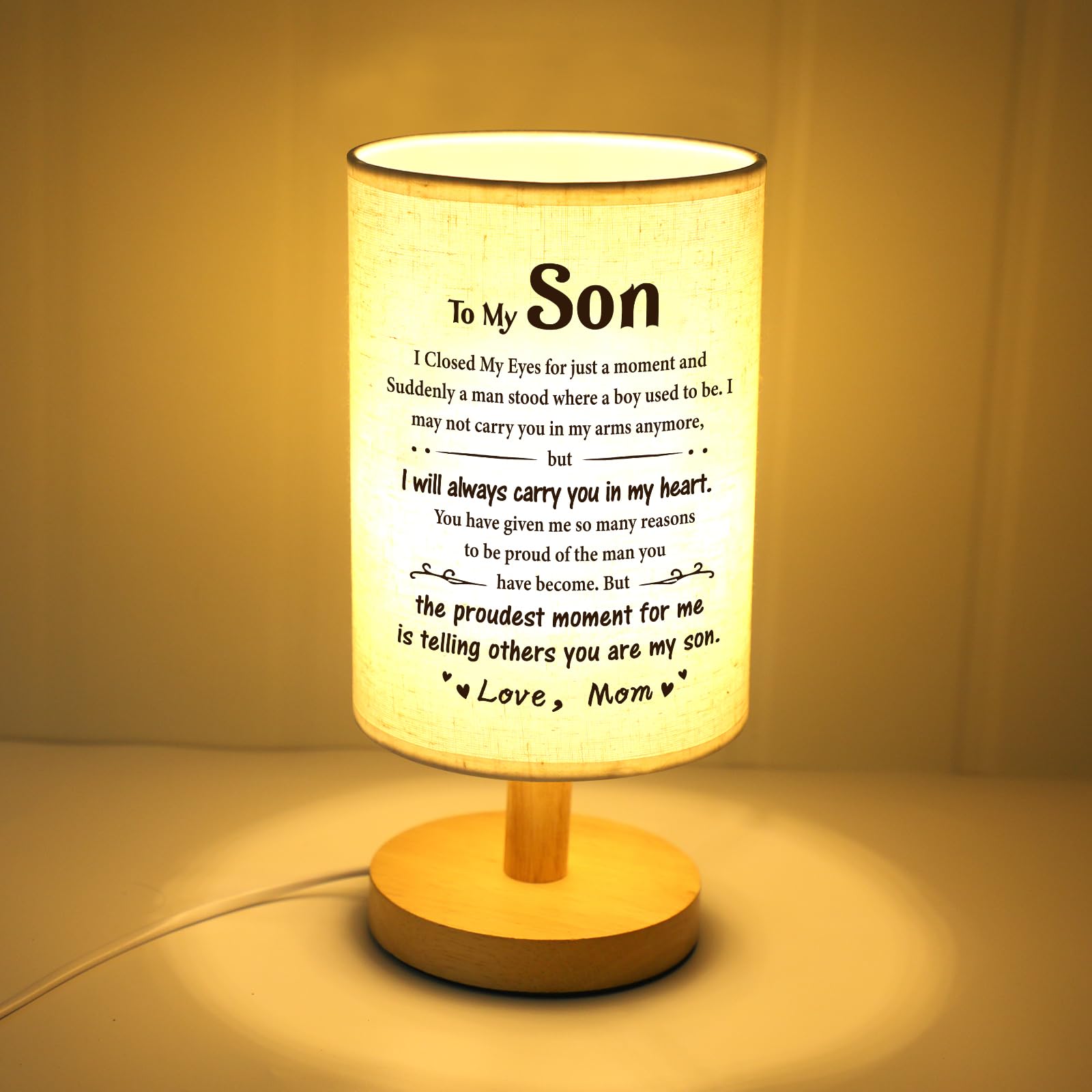 Souhoney Graduation Son Gifts From Mom, Desk Bedside Lamp Gifts For Son Birthday From Mom, Son Adult 18Th 21St Birthday Gifts, B