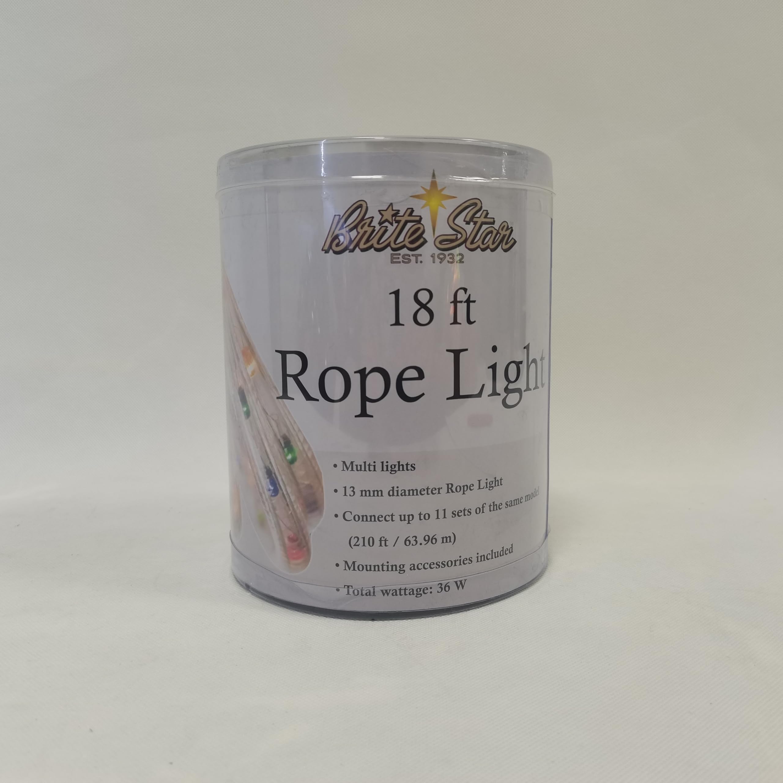 Brite Star 18 Foot Clear Rope Light Multicolor - Connectable For Indoor And Outdoor Decor - Perfect For Christmas Decorations, Bedroom, Party, Patio, Deck Lighting - Waterproof Outdoor Lighting