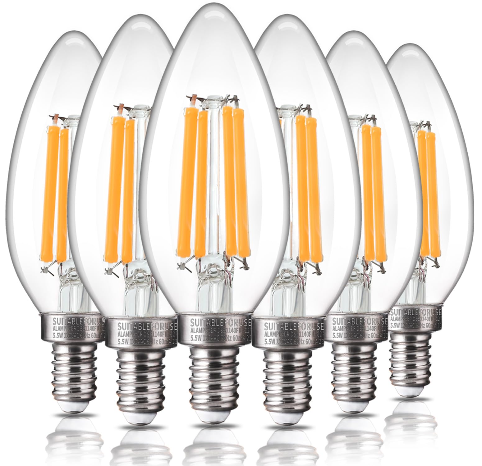Alampever E12 Led Bulb 100 Watt Equivalent, 800Lm Super Bright Dimmable Led Light Bulb, B11 2700K Soft White Led Candelabra Bulb
