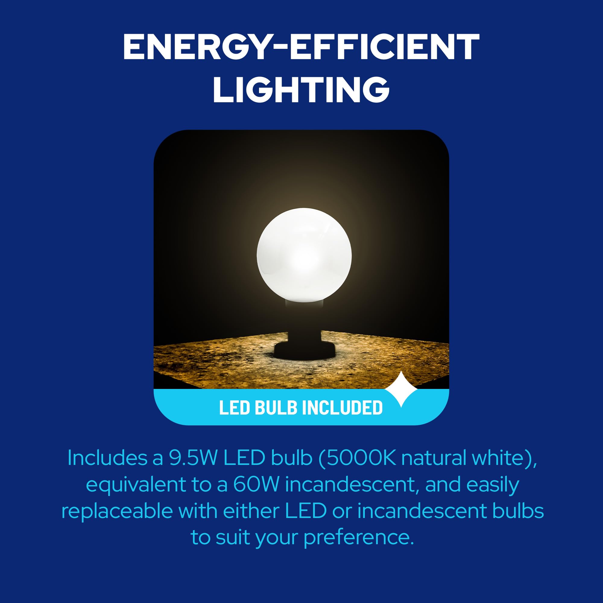 Kastlite Lamp Post Globe Combo Lighting Fixture | 12 White Acrylic Lens With White Fitter & Twist Lock Mounting | Fits 3 Diameter Posts (Not Included) | Comes With With 5000K Led Bulb