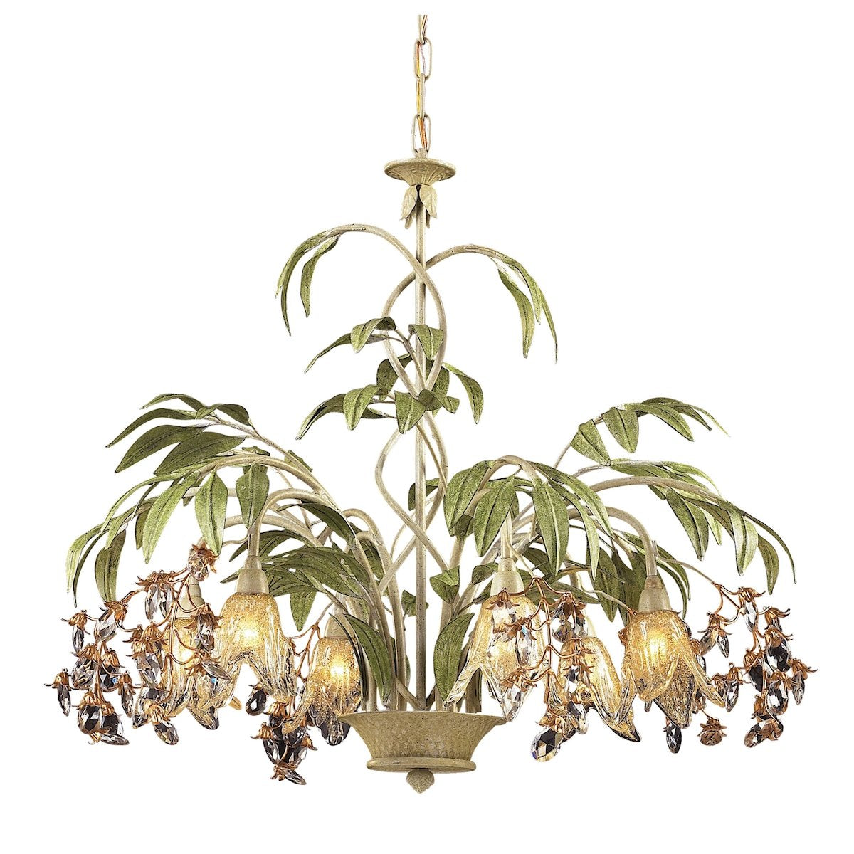 Elk Lighting Huarco Chandelier, Seashell Glass, 28W - Elegant 24&quot;X28&quot;X28&quot; Fixture