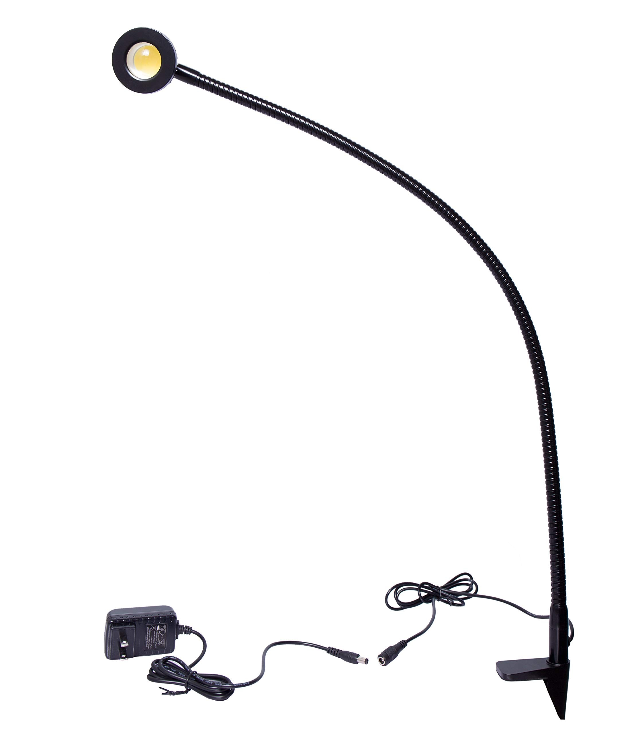 BiNFU High Intensity Cob Led Spot Light 500 Lumens w/Flexible Adjustable Magnetic/Clamp Base UL List (Clamp Base)