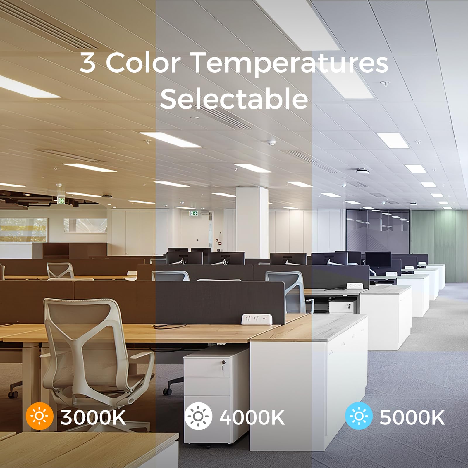 Comiled 1x4 LED Flat Panel Light, 8 Pack, Dimmable, 3000K-5000K, 20-40W Selectable, ETL Listed, White