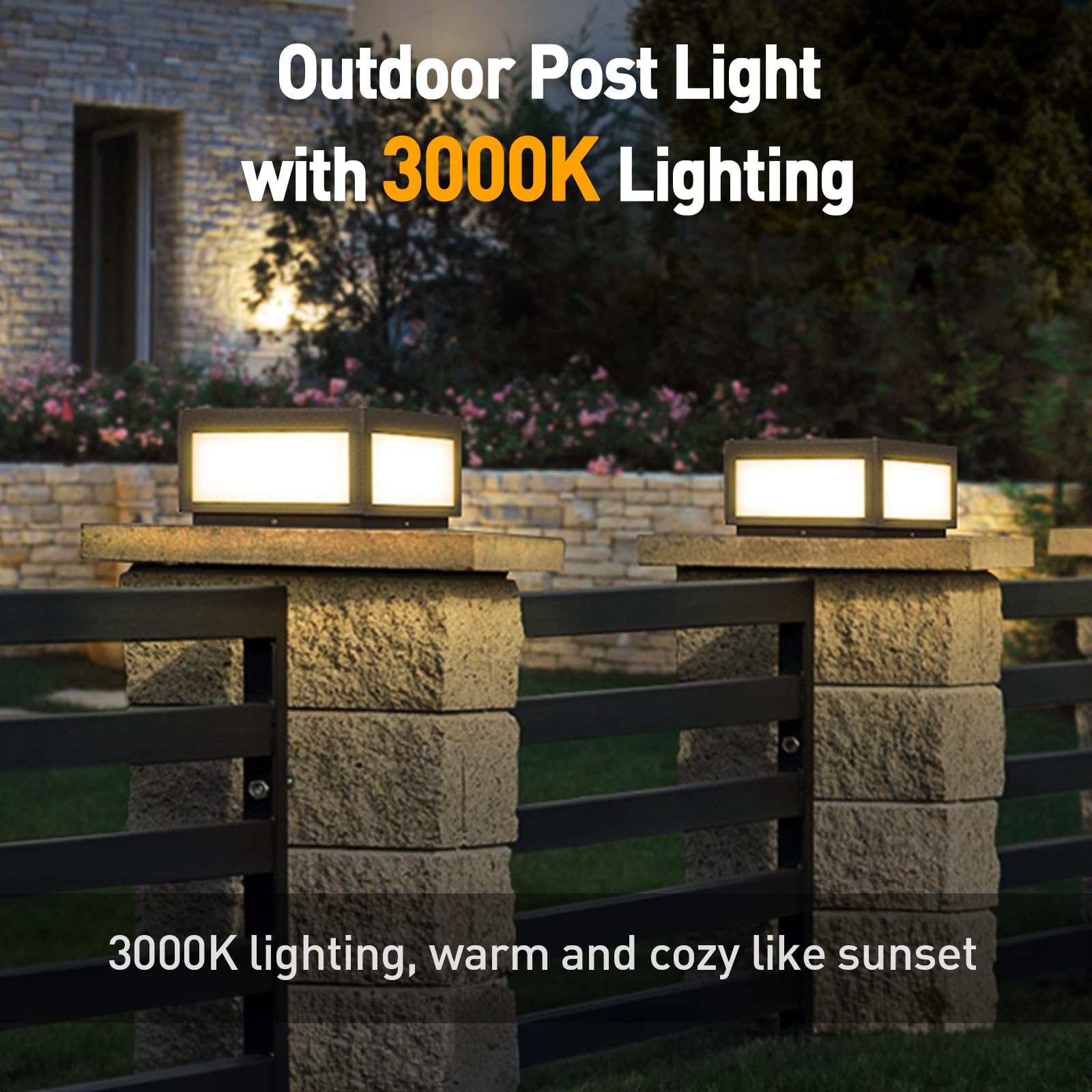 Mvbt Led Outdoor Post Light - Gray Aluminum Deck Cap Lantern For Patio & Garden, Ip65 Waterproof
