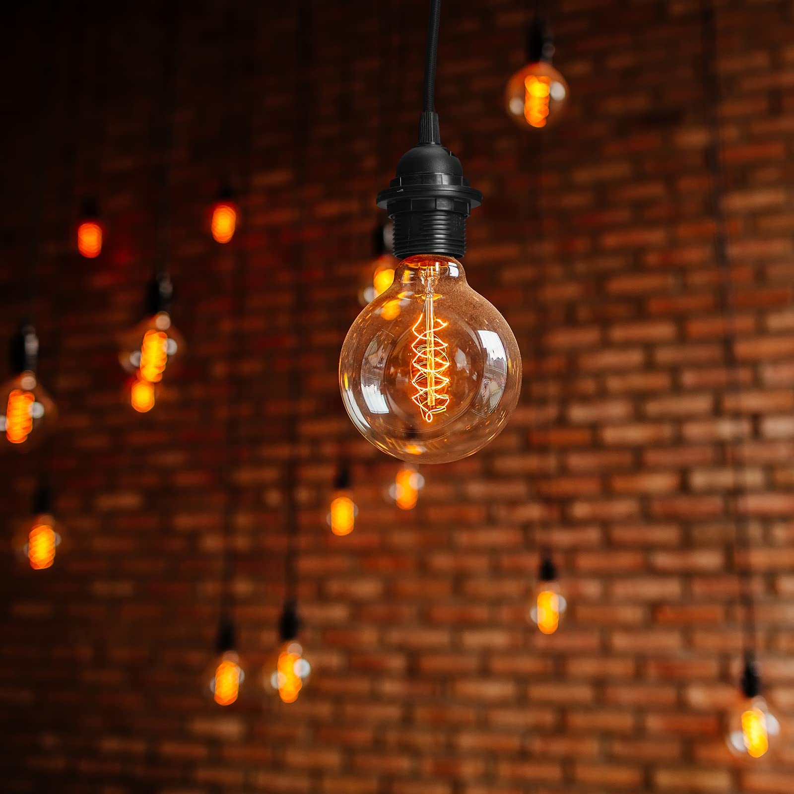 6 Pack Plug In Hanging Light Kit E26/E27 Extension Hanging Lantern Pendant Light Lamp Cord Cable 12 Ft Cord With On/Off Switch H