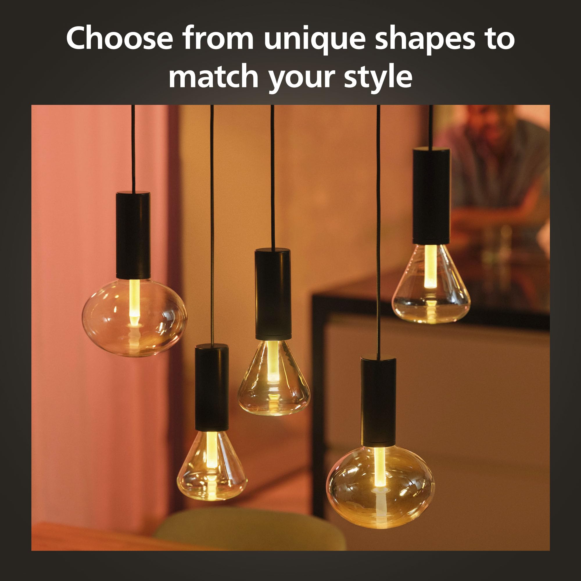 Philips Hue Smart LED Bulb ST23 - Handblown Glass, Multicolor, Alexa/Google Assistant Compatible, Model 577528
