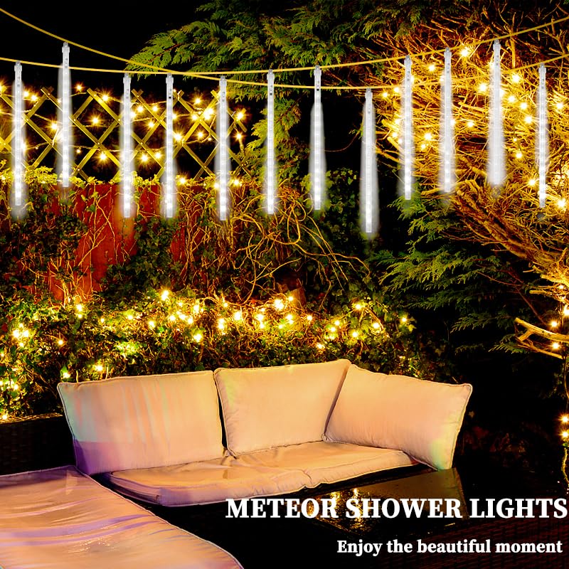 Roytong High Brightness 10 Tube 360 Led 12 Inch Meteor Shower Rain Lights Cascading Falling Rain Outdoor Lights For Christmas Ro