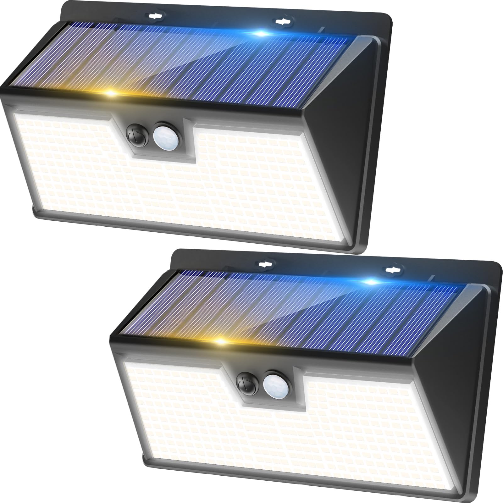 kolpop Solar Outdoor Lights, 318 LED, IP65 Waterproof, Motion Sensor, 2 Pack, 7 Inch, Cool White, Model WS60-2