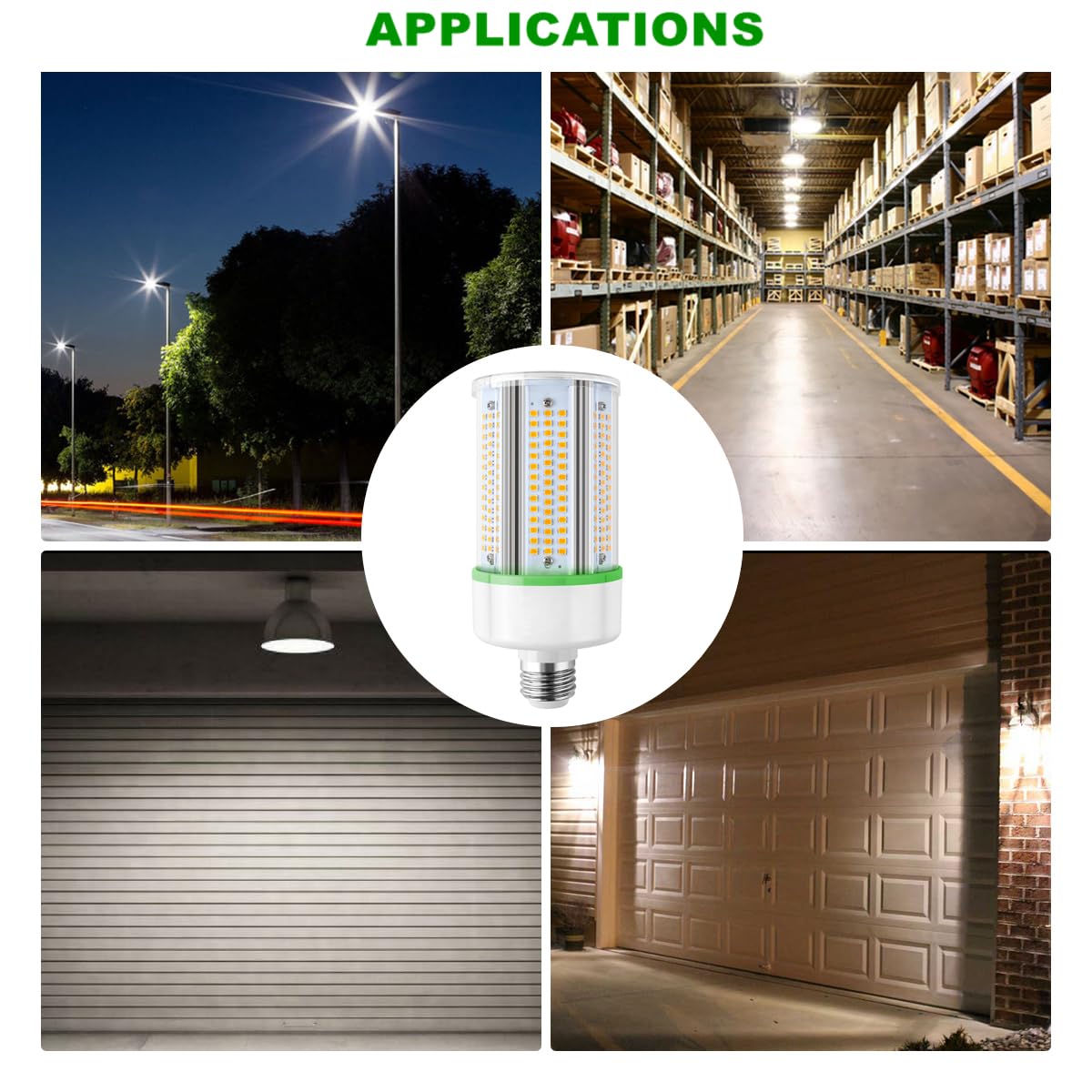 2-Pack 50W Led Corn Light Bulb,E26 Led Bulbs 5000K,Replacement Hid Hps Cfl Mh Lamp For Indoor Outdoor Ceiling Fan Garage Yard Po