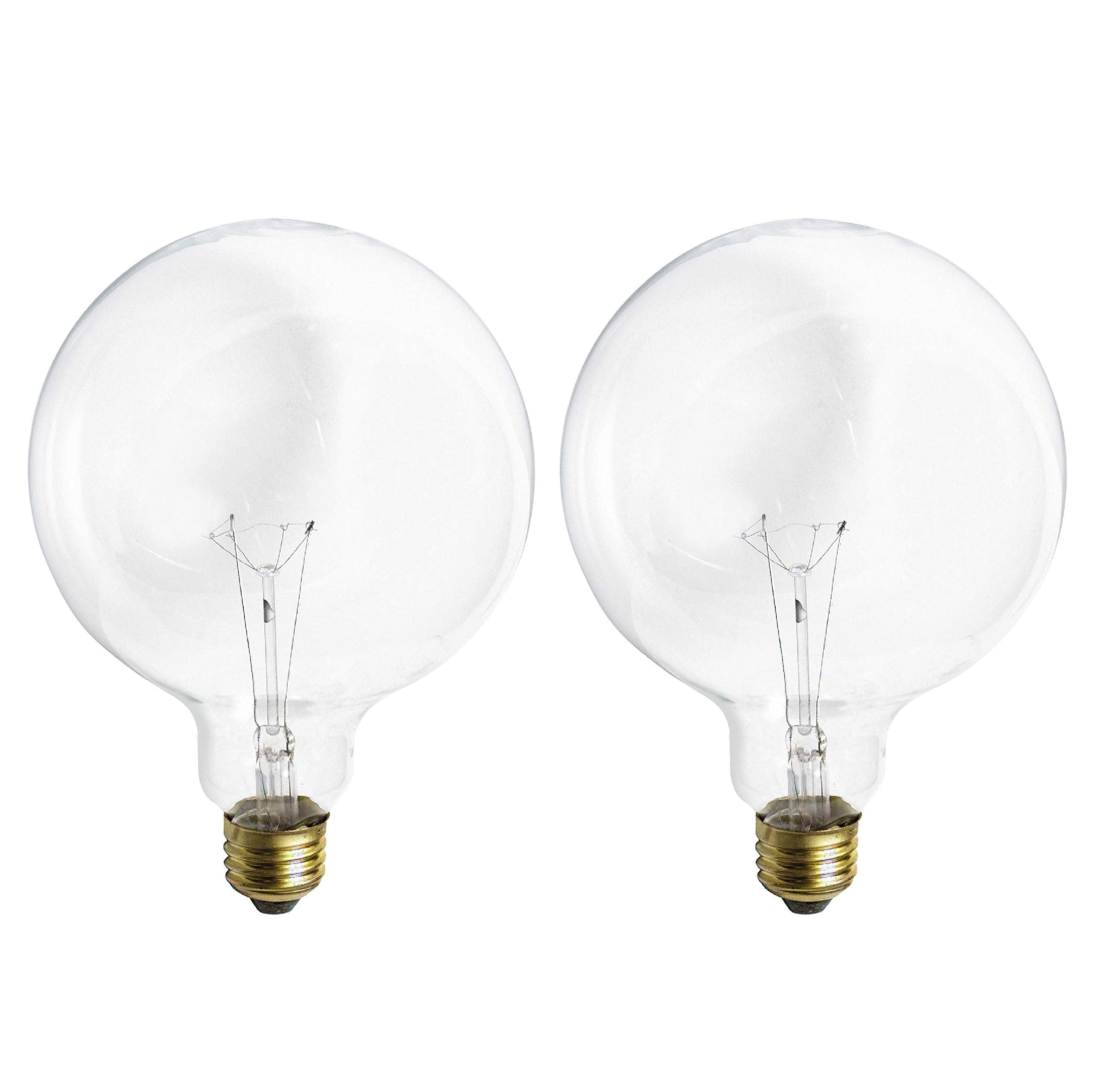 Kor (2 Pack) G40 Incandescent Light Bulb 2700K Soft Light, Decorative Globe Light Bulbs,E26 Medium Base, Perfect Use For Decor, 