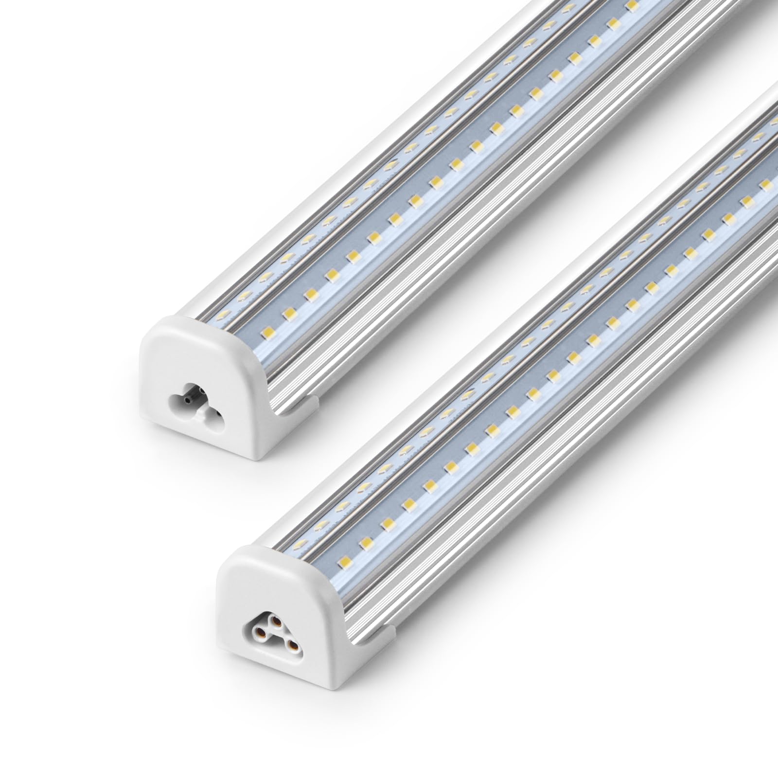 Barrina T8 LED Shop Lights for Workshop 4FT  50W  5000K  Daylight White  Clear Cover  Ceiling  V-Shape Shop Light Fixture  Garage  Warehouse  Basement  ETL Listed  2 Packs