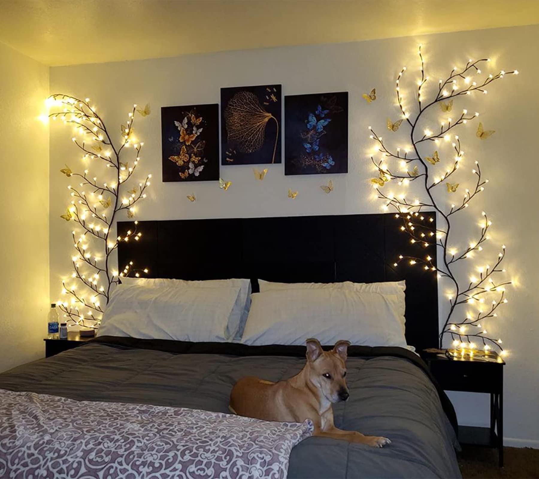 Lkgood Vines For Home Decor With Remote Control On/Off Timmer Dim,7.5Ft Christmas Decorations Artificial Tree Branches With 144 Leds Enchanted Willow Vine For Indoor Walls Bedroom Décor(1Pcs)