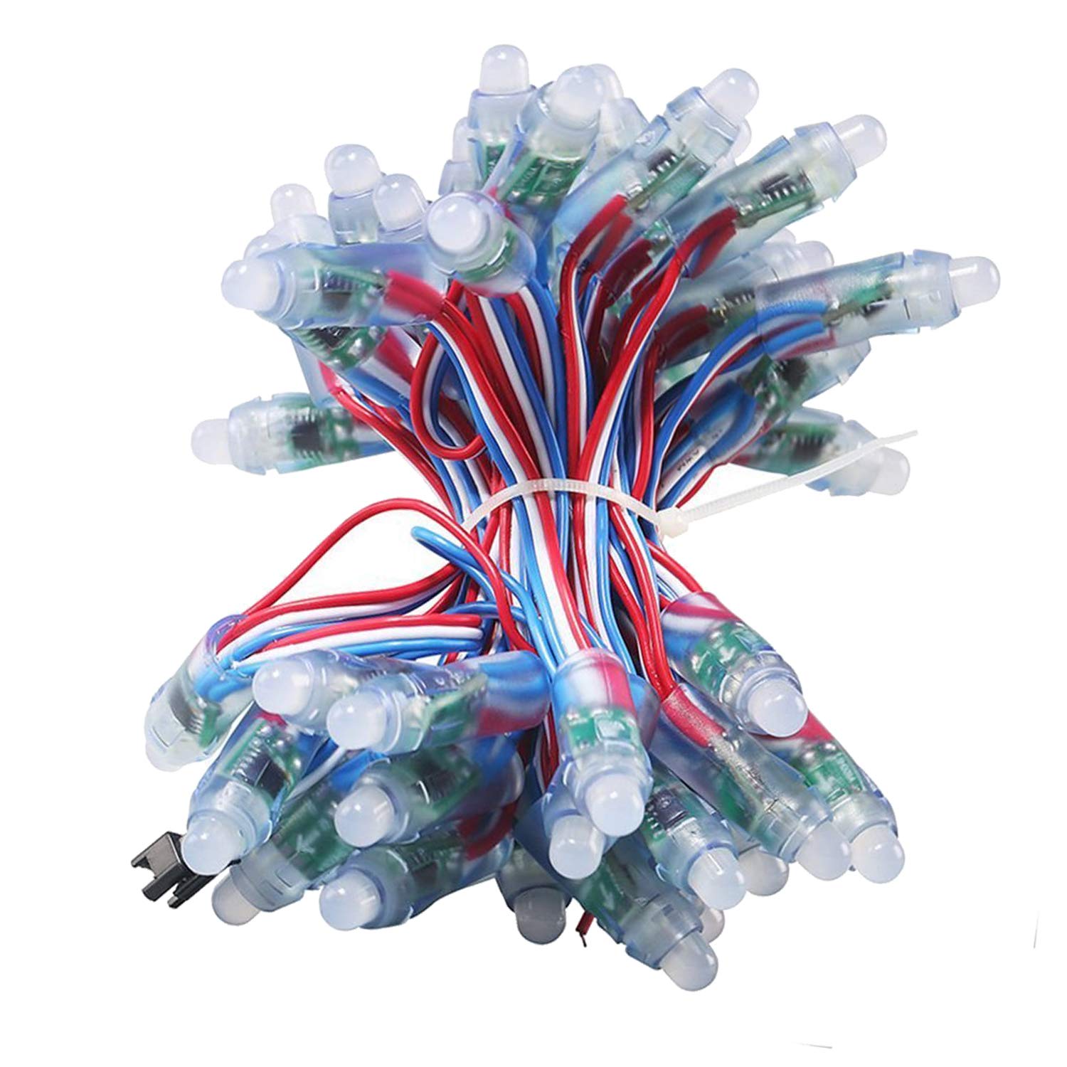 Rextin Ws2811 500Pcs Waterproof Rgb Led String Lights - Digital Addressable, 12Mm, Dc 12V