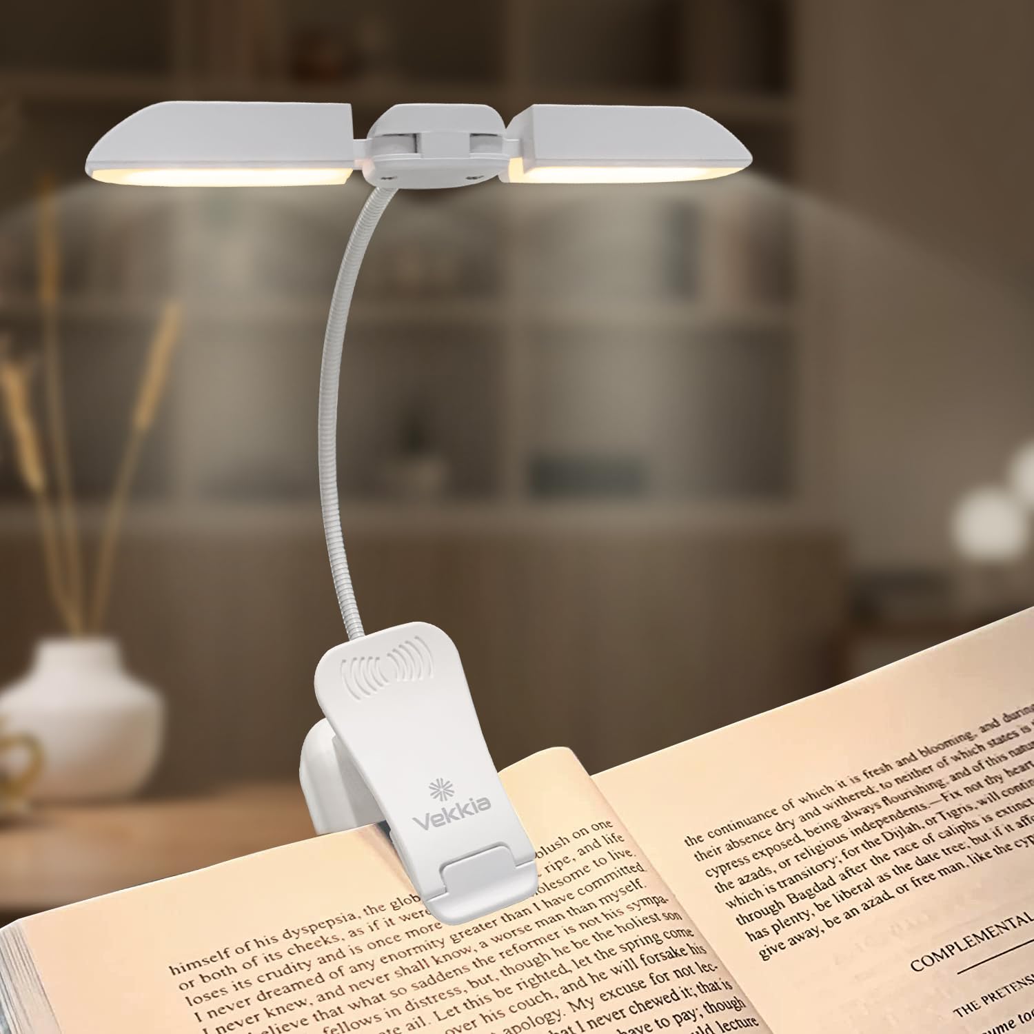Vekkia 14 Led Rechargeable Book Light For Reading At Night, Eye-Care Reading Light For Books In Bed, 180? Adjustable, Clip On La
