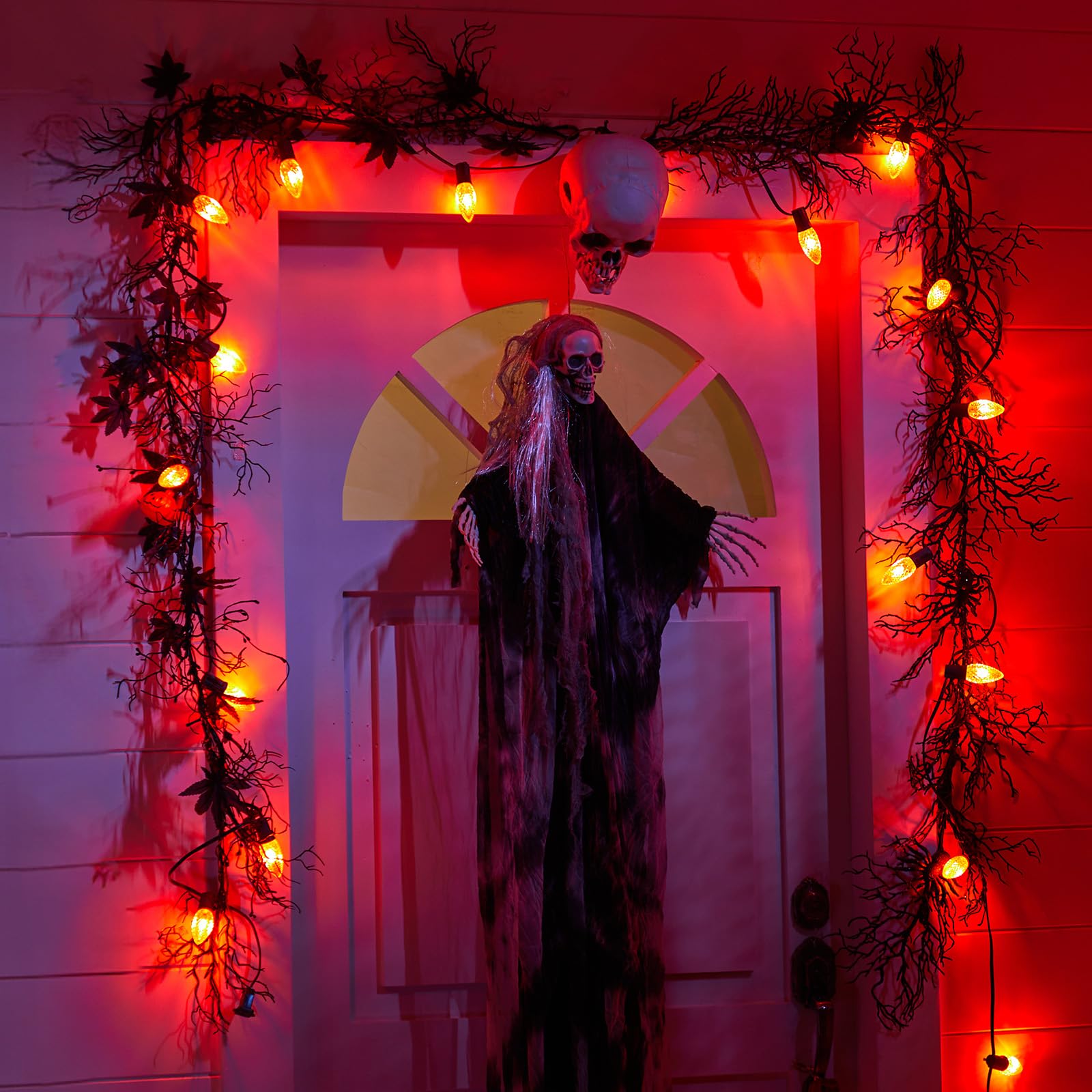 Brightown 25 Pack Orange C9 Led Replacement Halloween Lights Bulb, Orange C9 Shatterproof Led Bulb For Halloween String Light, E17 Intermediate Base, Commercial Grade Bulbs