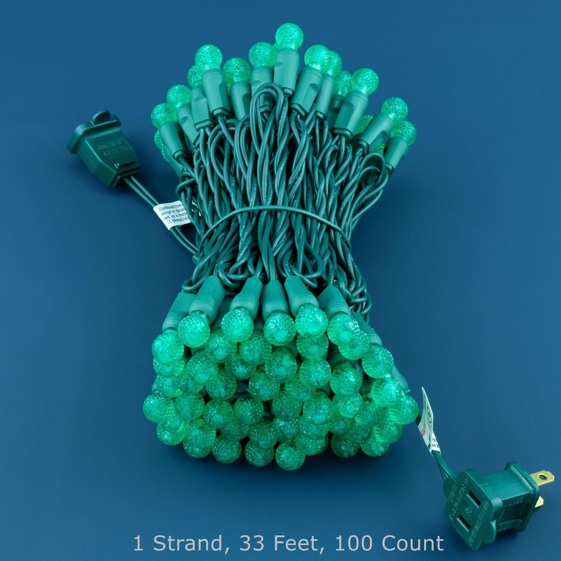 Sweet Shine 100 Green Raspberry One-Piece Led Christmas Lights, 33 Ft Green Cord High Waterproof Ul Certified G12 Outdoor String