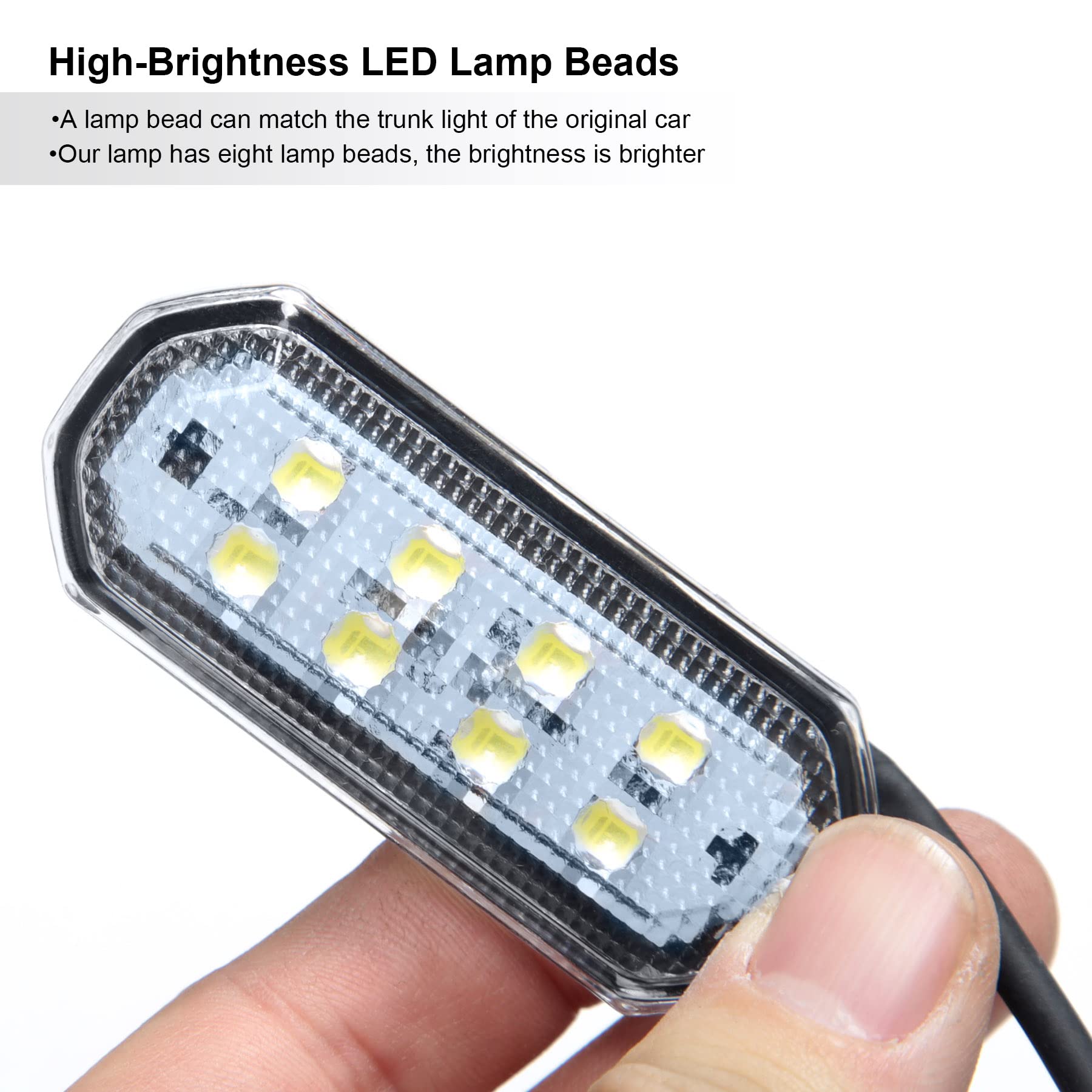 Augrex Led Trunk Light For Tesla Model Y, Trunk Cargo Area Light, Super Bright Trunk Lighting Lamp, Led Luggage Compartment Light Trunk Light Assembly, 6000K Diamond White, 1-Piece