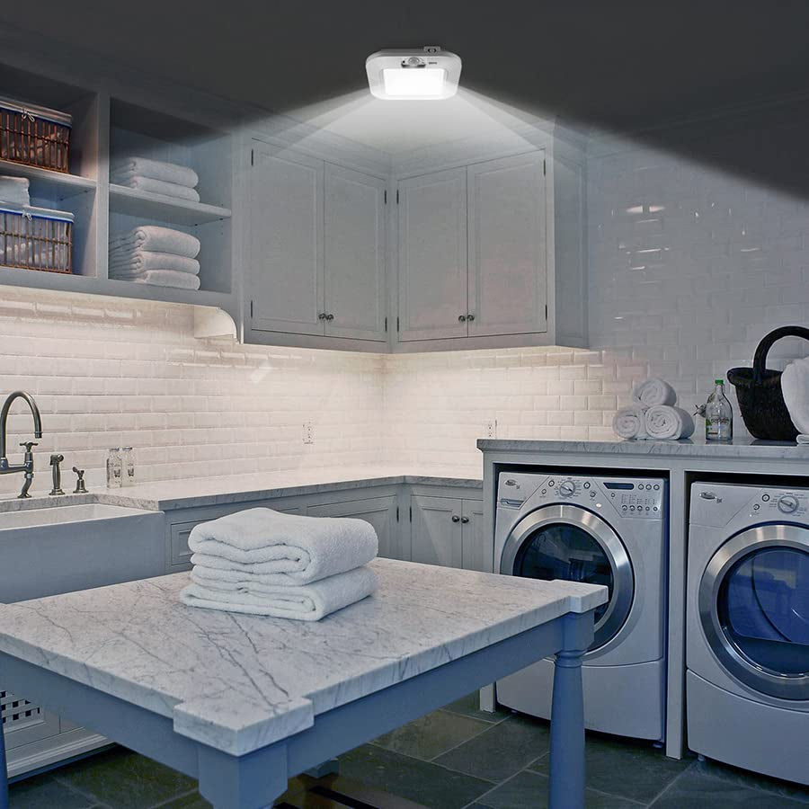 ANOTEK Motion Sensor Ceiling Light, 48LED, 180LM, Battery Operated, 6000K Cool White, 2-Pack, Ideal for Cabinets & Pantries