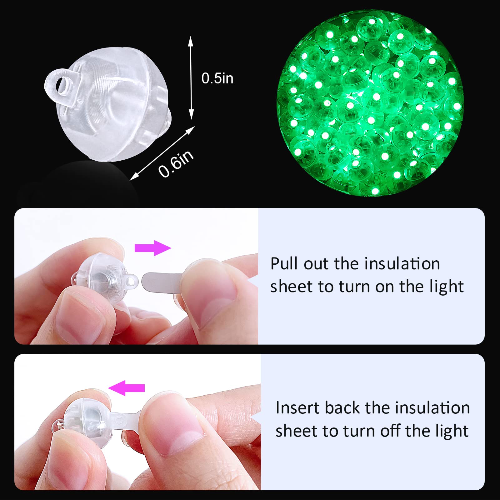 Zgwj 50Pcs Mini Led Lights,Flash Led Balloons Light Up Balloons For Party Decorations Neon Party Lights For Paper Lantern Easter