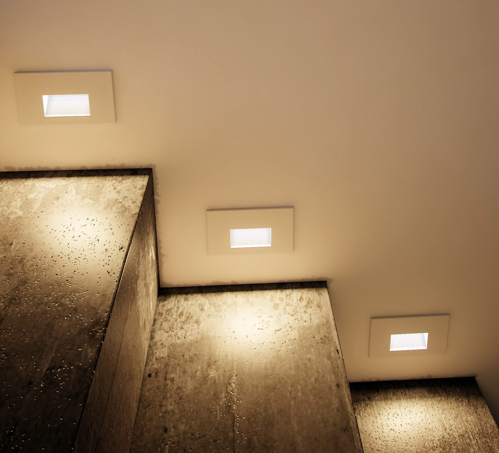 Maxim LED Step Light, 5in Wide x 3in High, White Finish, Aluminum, Model 58000WT