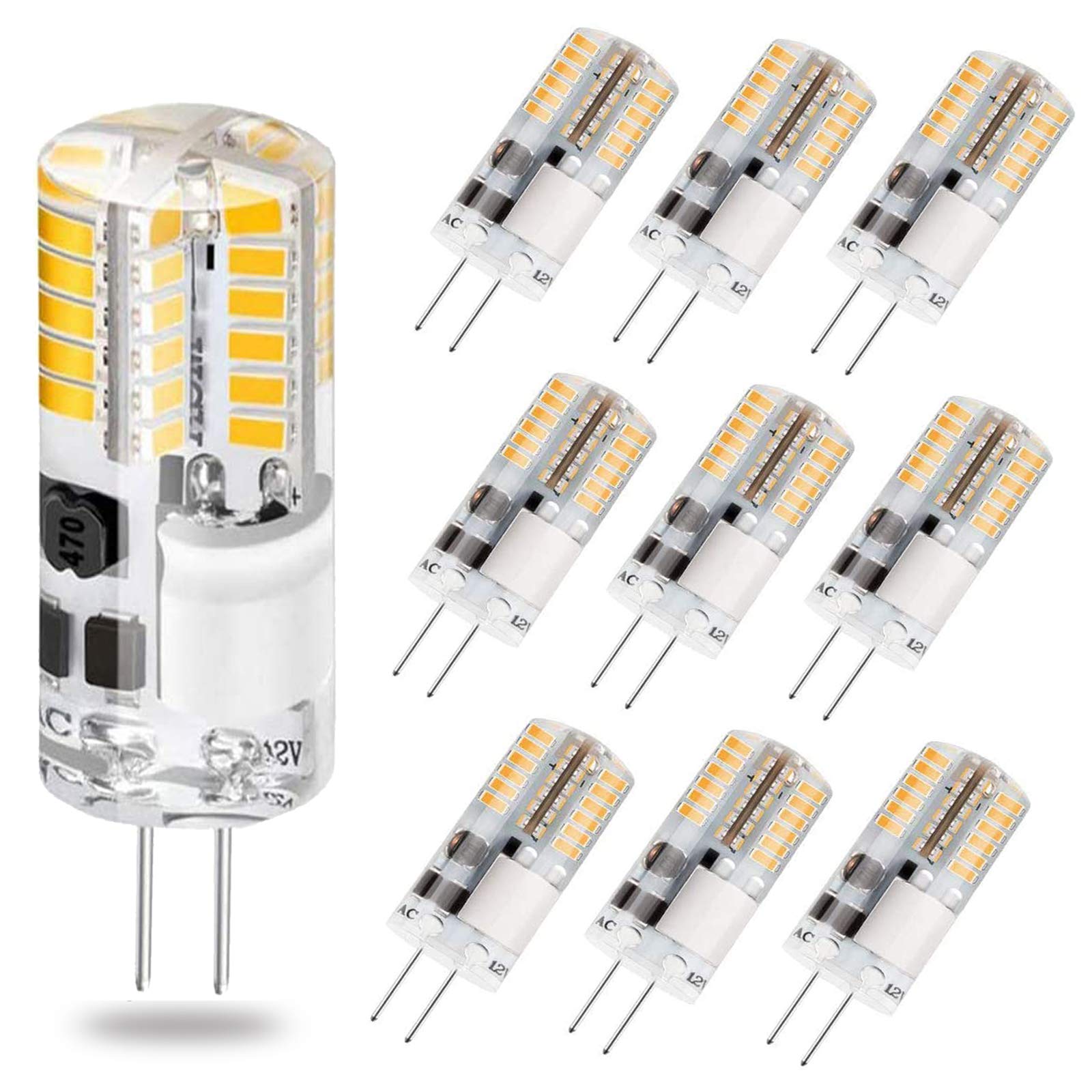 Dopkuss G4 Led Light Bulbs 3W Bi-Pin 30W T3 Halogen Bulb Equivalent, Ac/Dc 12V Warm White 3000K, Non-Dimmable Led Bulb For Home 
