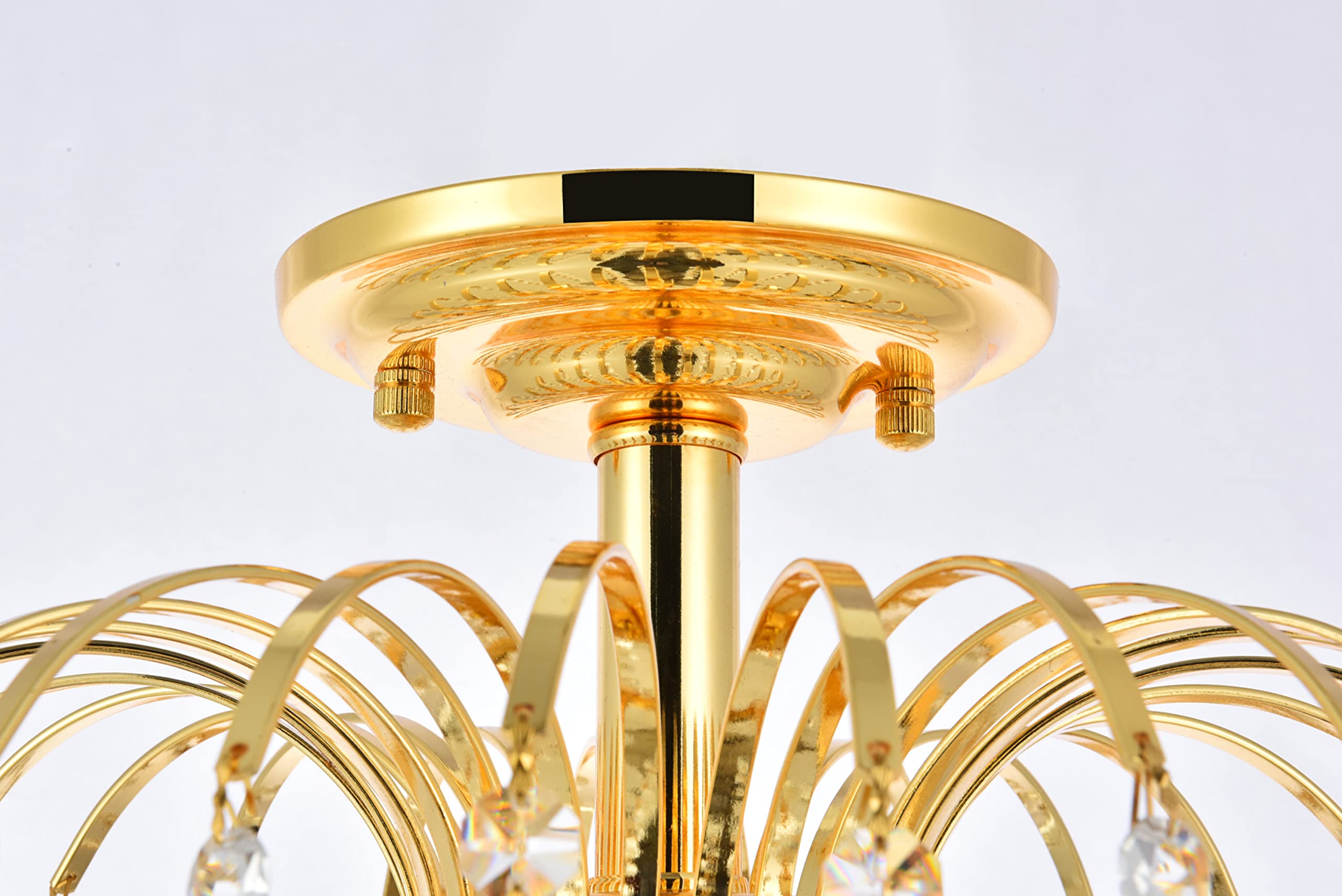 Elegant Lighting Falls - Three Light Flush Mount-Chrome Finish-Royal Cut Crystal Type