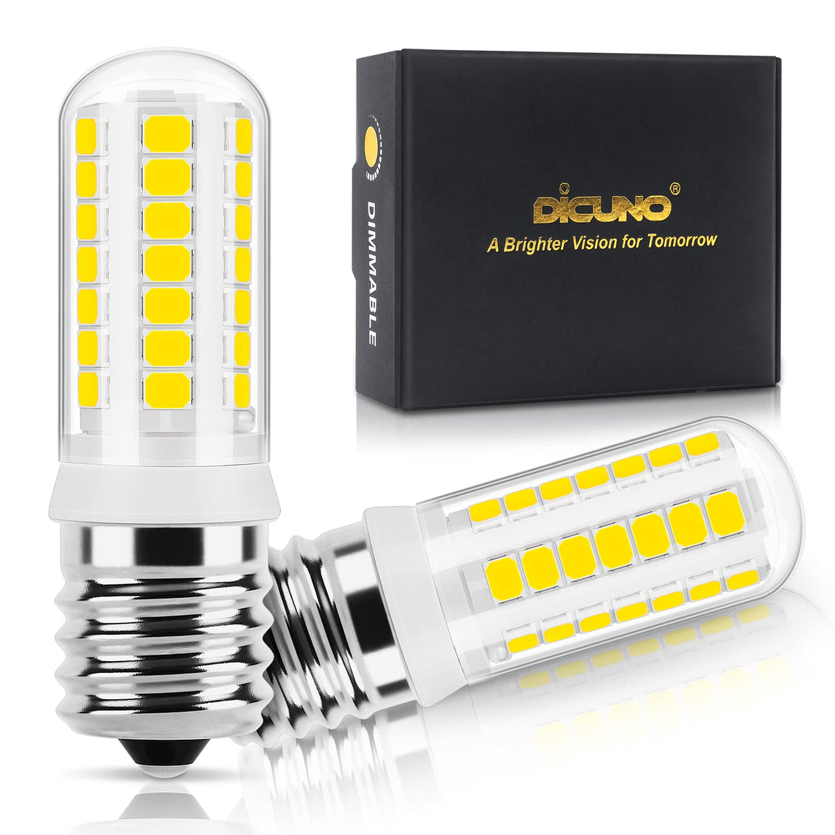 Dicuno E17 Led Bulb Dimmable, Microwave Oven Bulbs, Daylight White 5000K, 3W (40W Halogen Replacement) 400Lm 120V E17 Intermedia